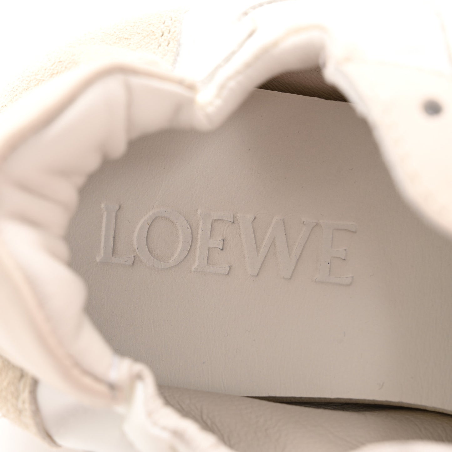Calfskin Suede Ballet Runner Sneakers 36 White