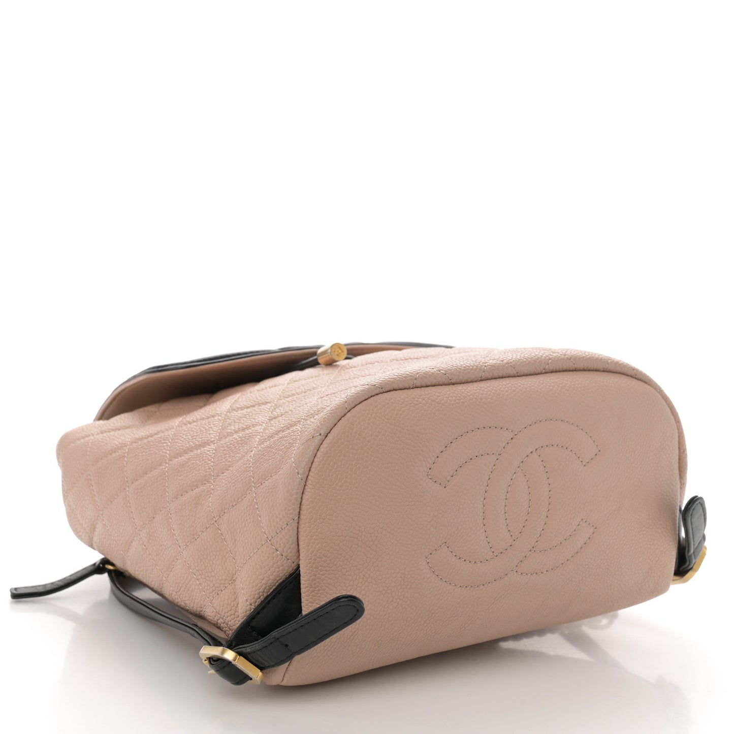 Caviar Quilted Filigree Backpack Beige Black