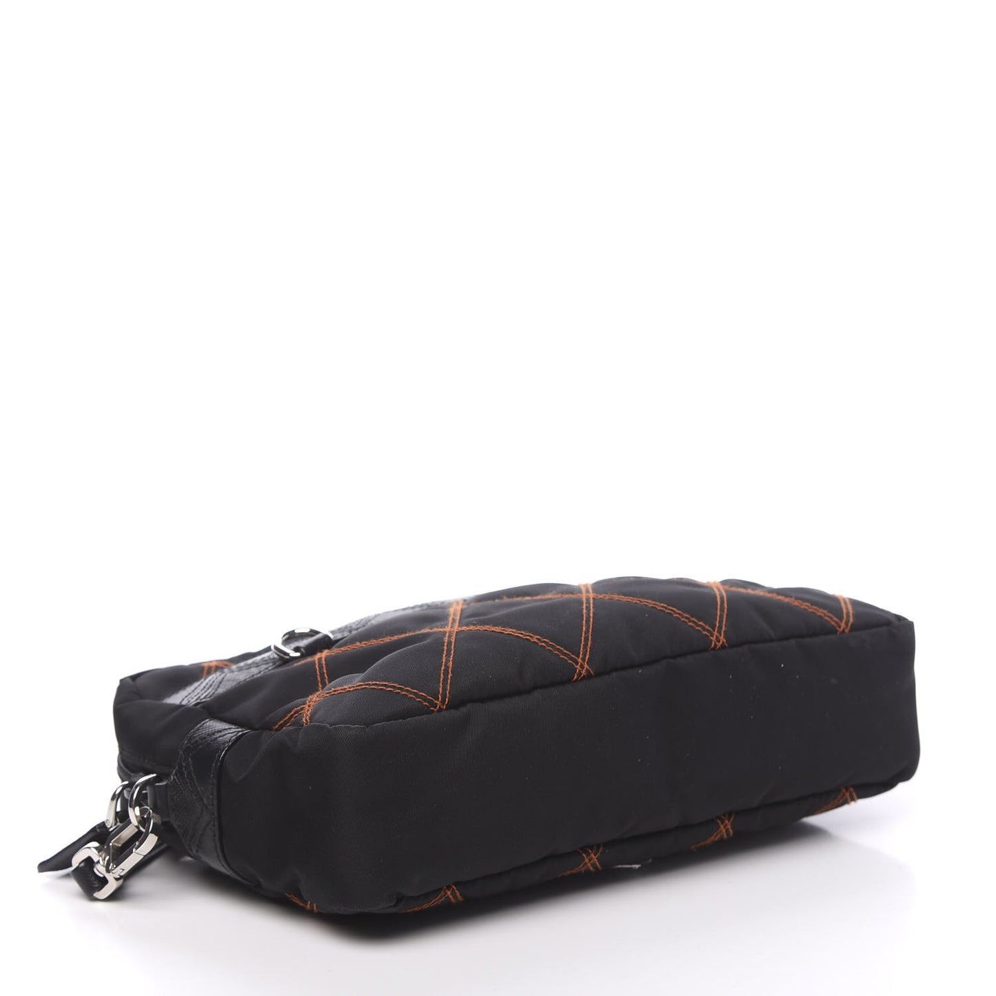 Nylon Tessuto Impuntu Quilted Shoulder Bag Black