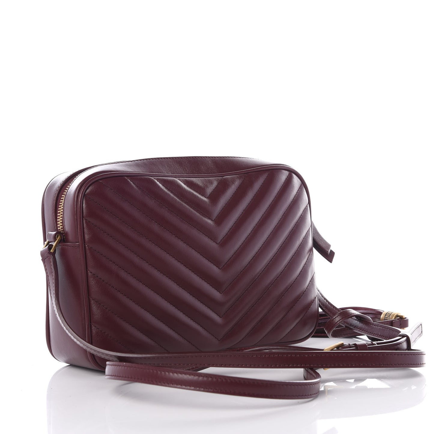 Calfskin Matelasse Monogram Lou Camera Bag Dark Legion Red
