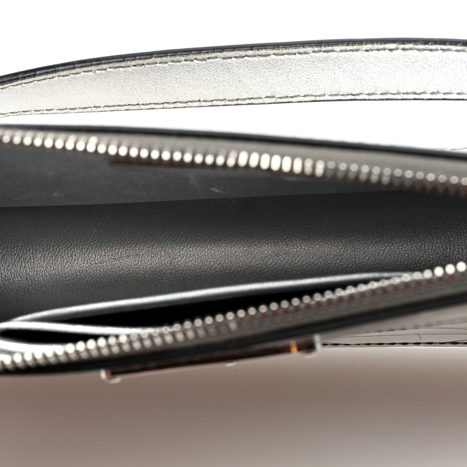 Prada Spazzolato Metal Triangle Logo Triangle Patterned Mini Shoulder Bag Argento 5 of 10