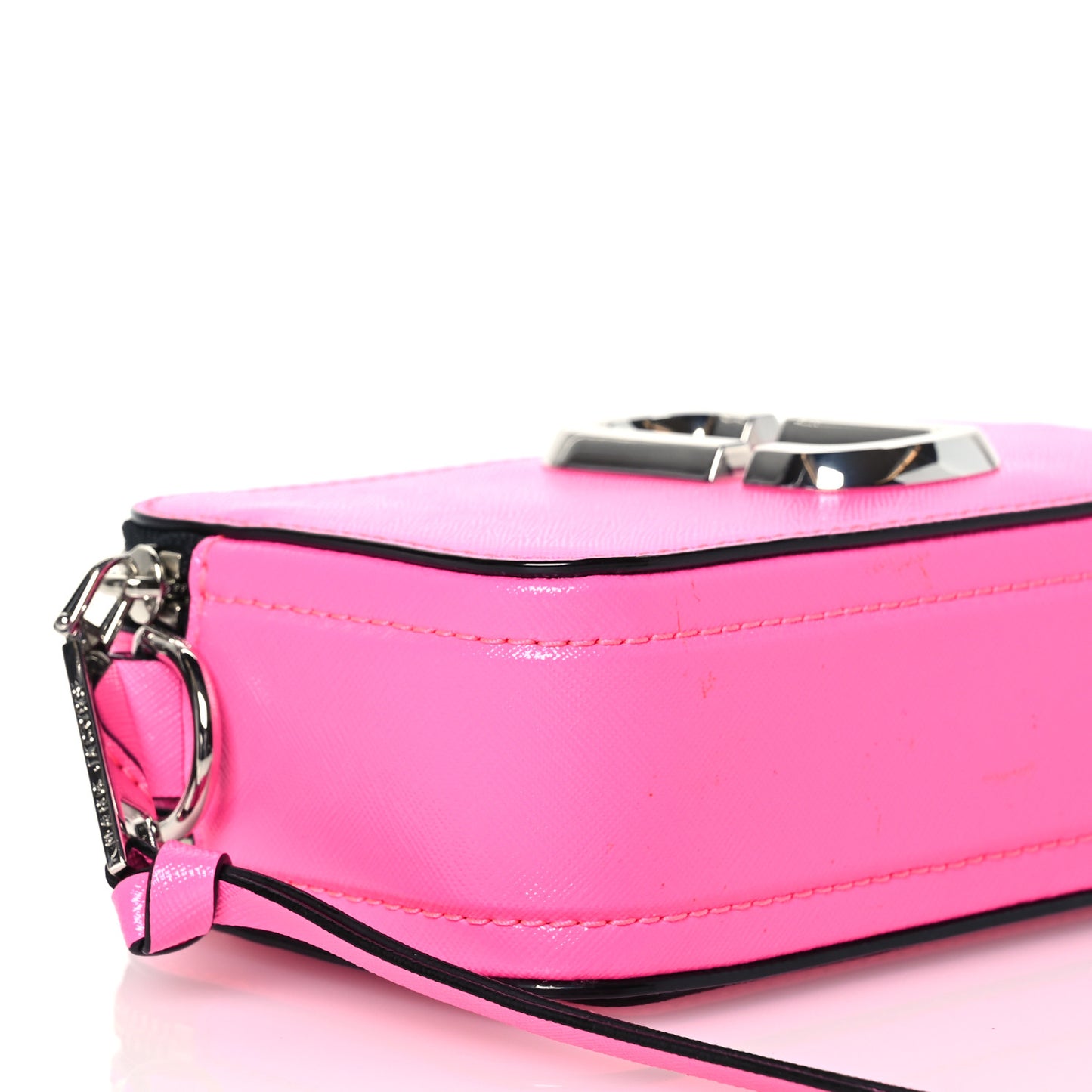 Saffiano Small Snapshot Camera Bag Bright Pink
