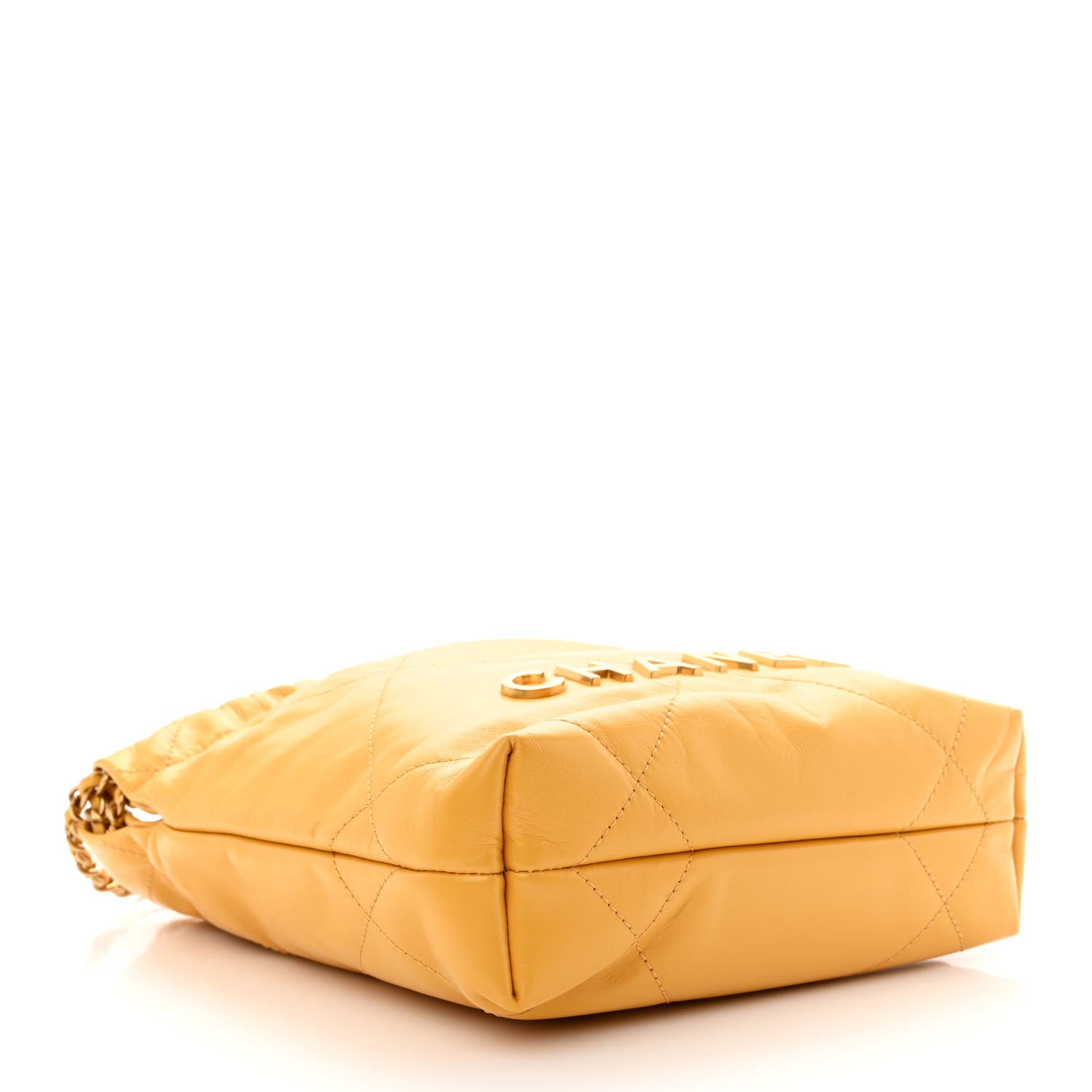 Chanel Shiny Calfskin Quilted Mini Chanel 22 Yellow 4 of 10