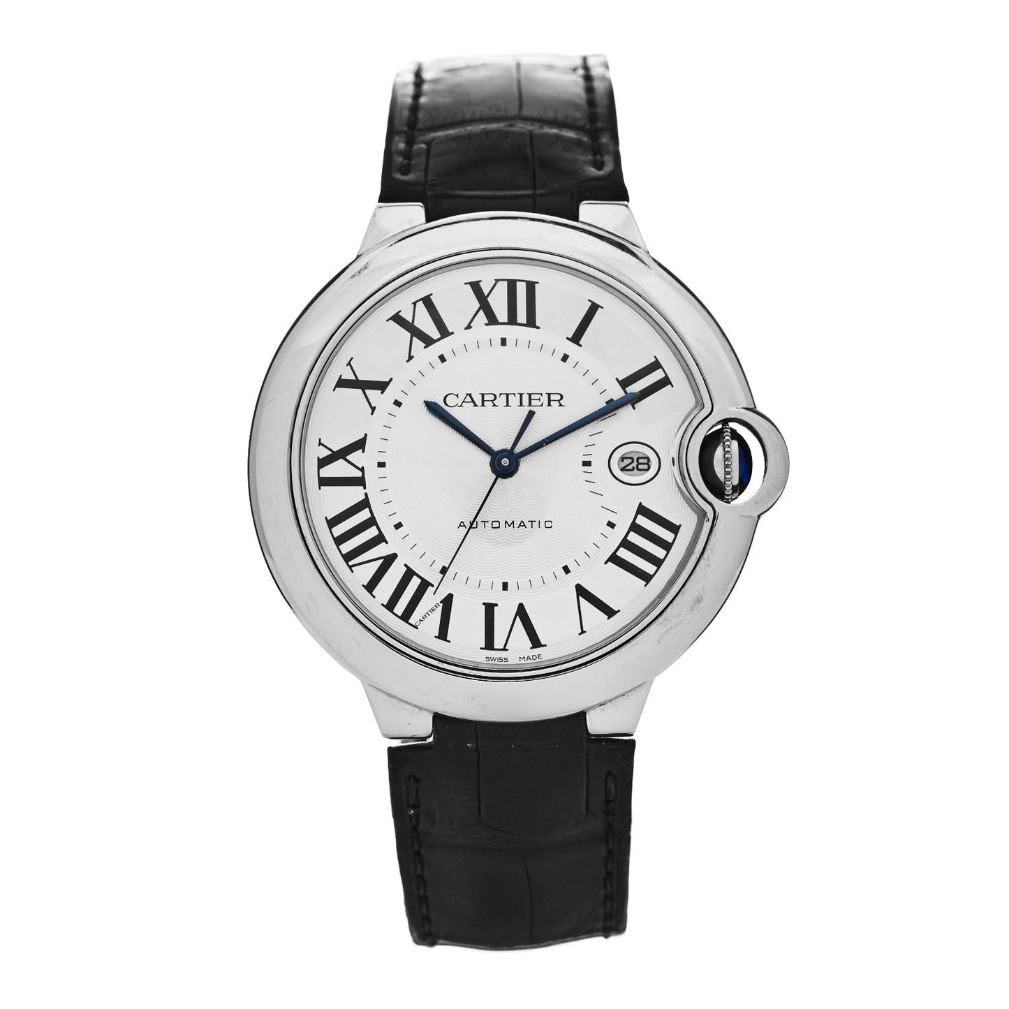 Stainless Steel Alligator 40mm Ballon Bleu De Cartier Automatic Watch