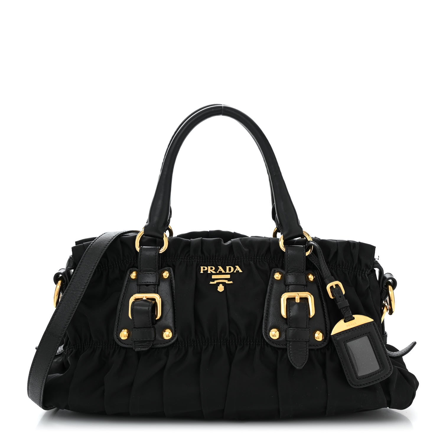 Prada Tessuto Nylon Gaufre Shopping Satchel Black 1 of 14