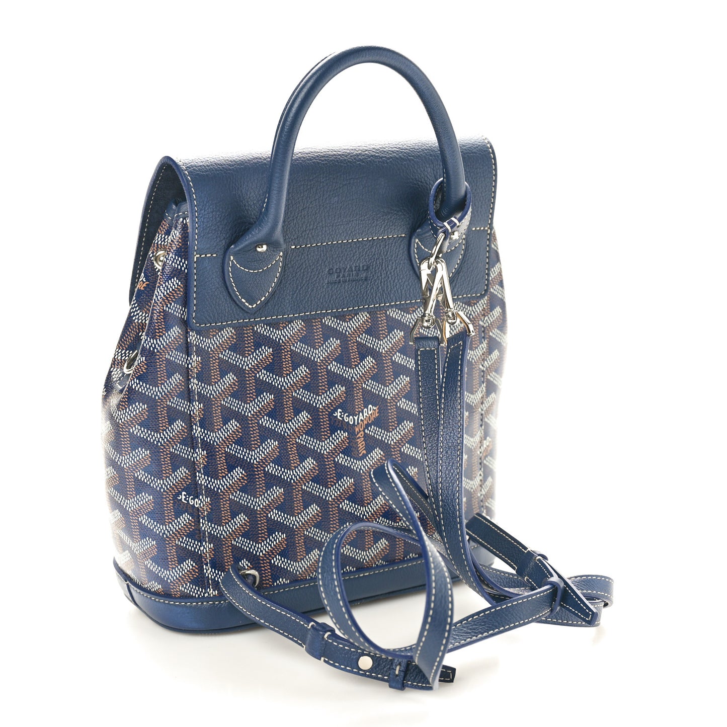 Goyardine Calfskin Mini Alpin Backpack Navy