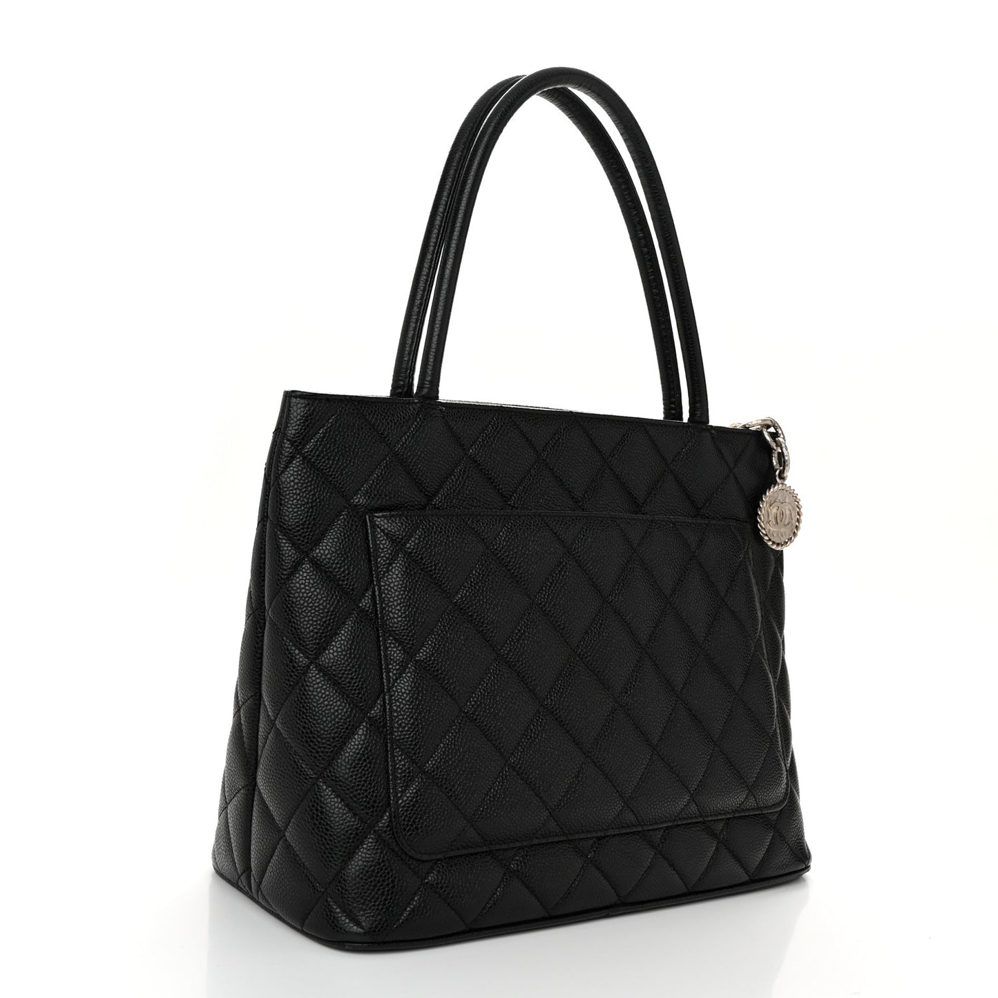 Caviar Quilted Medallion Tote Black