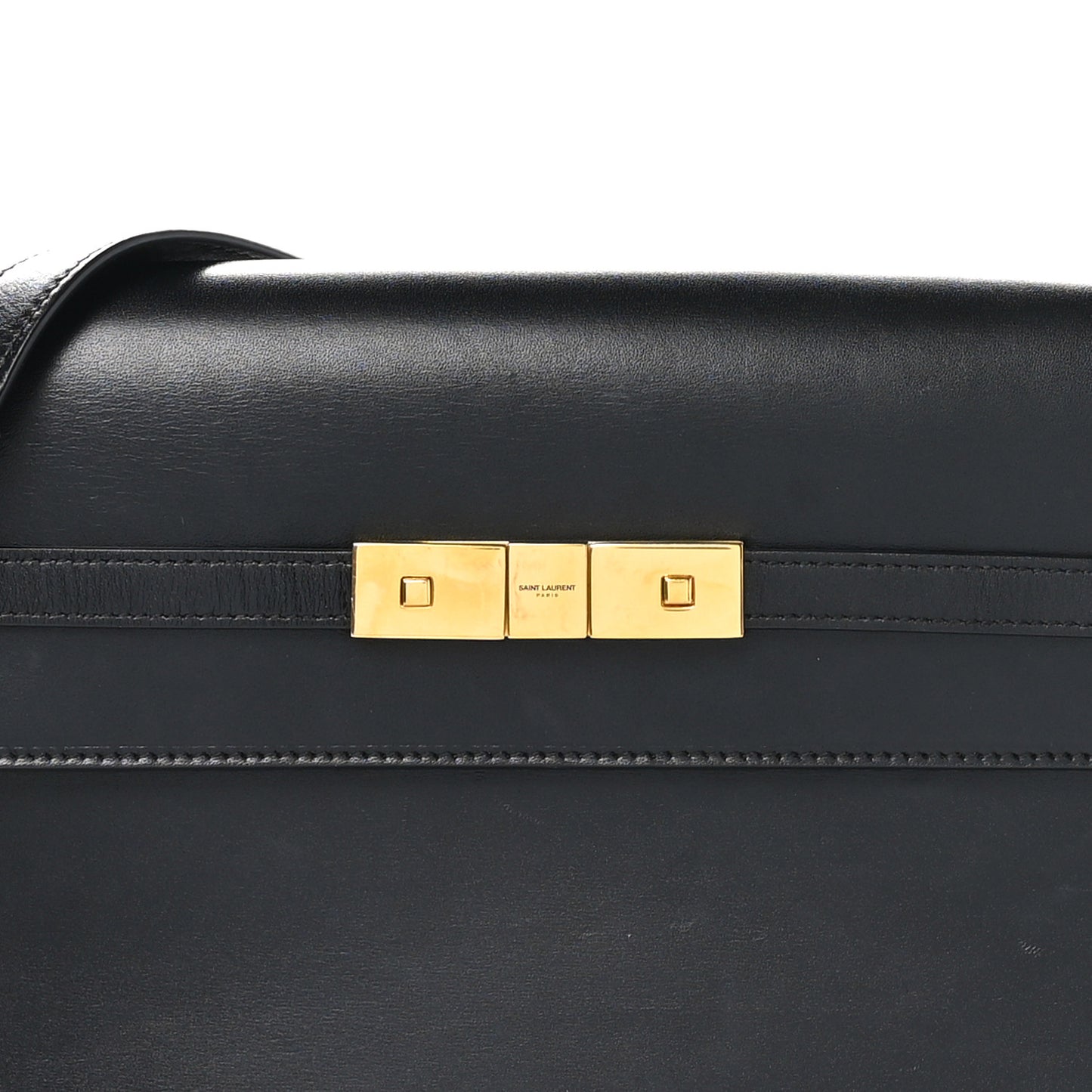 Smooth Calfskin Manhattan Shoulder Bag Black