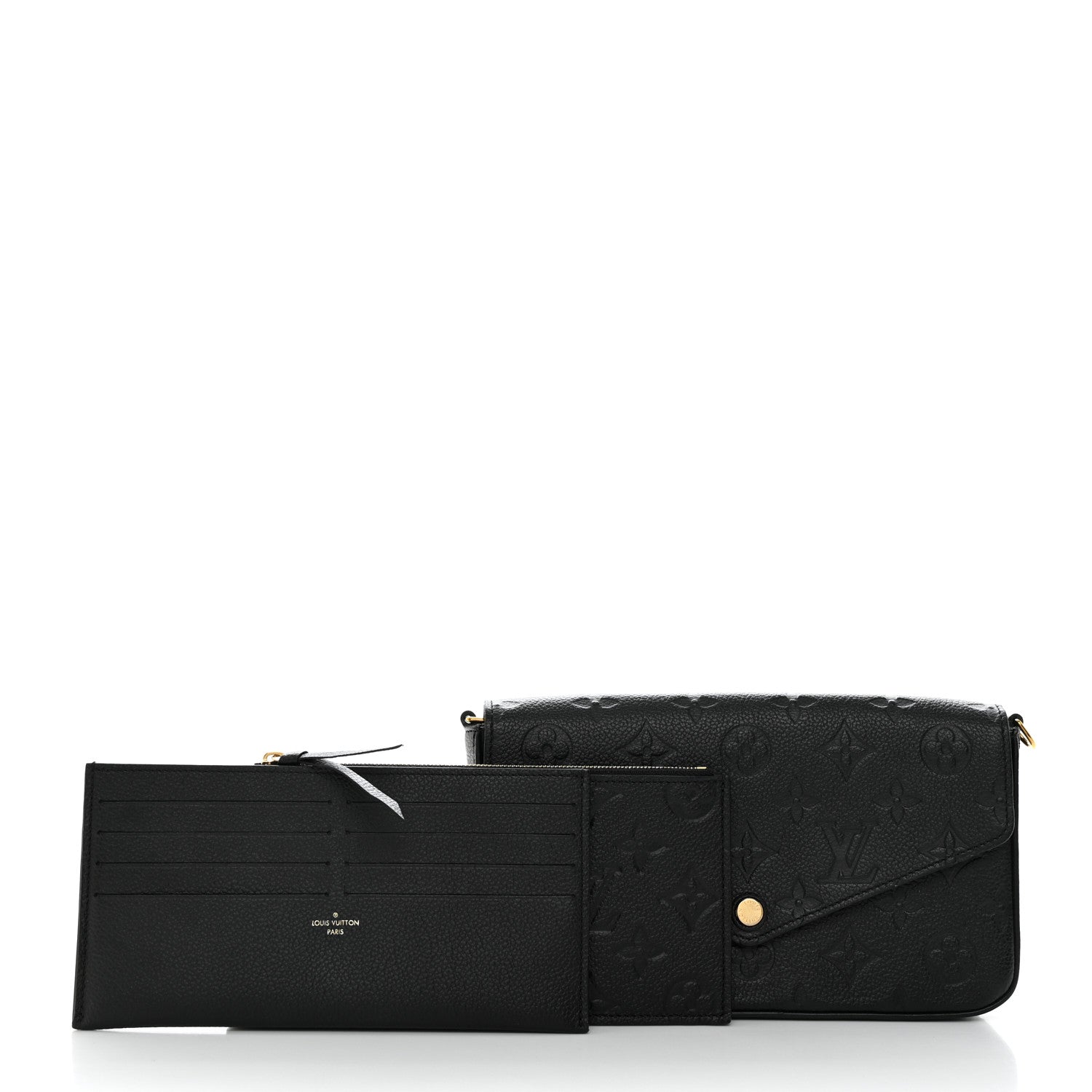 Louis Vuitton Empreinte Pochette Felicie Chain Wallet Black 3 of 10