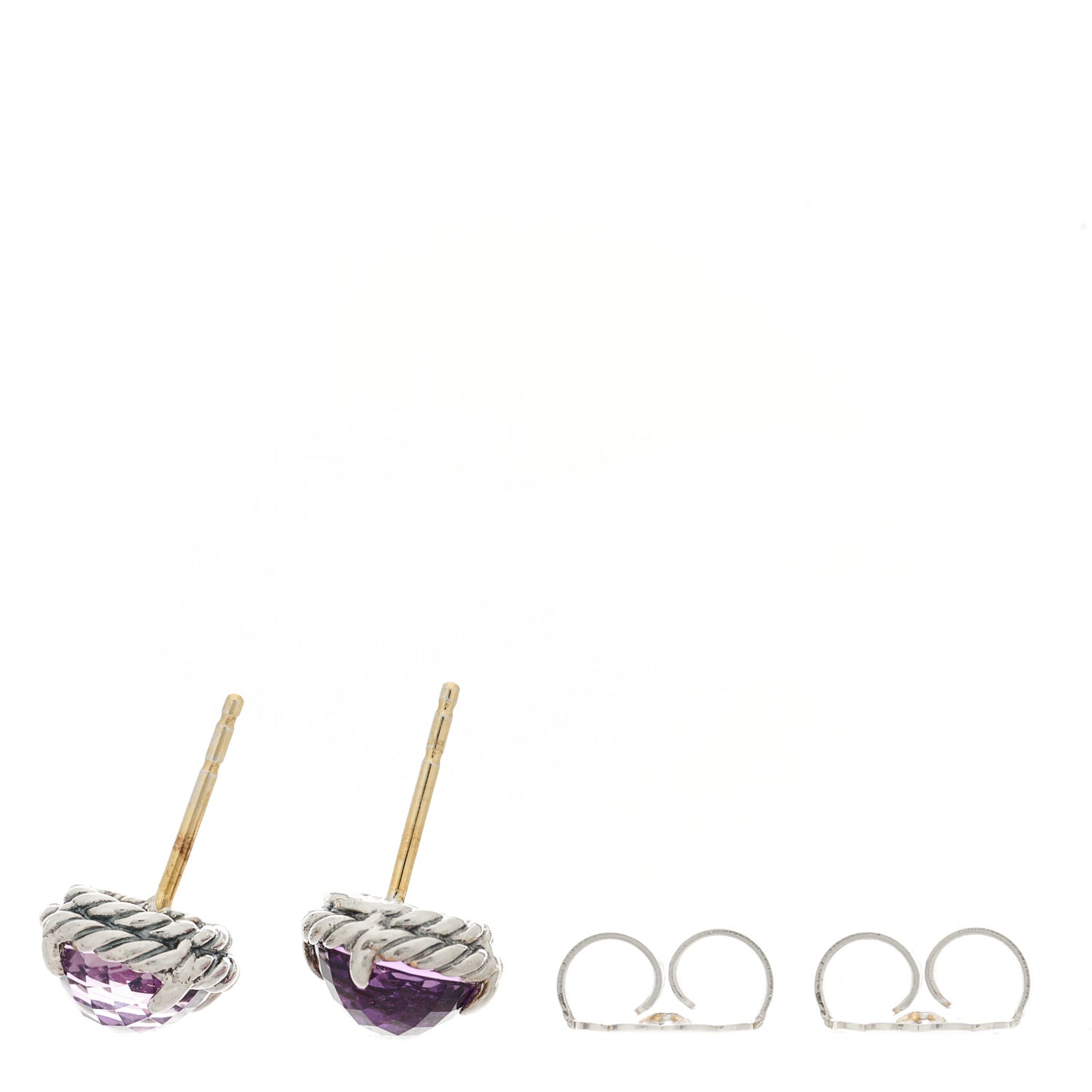 Sterling Silver Amethyst 8mm Chatelaine Earrings