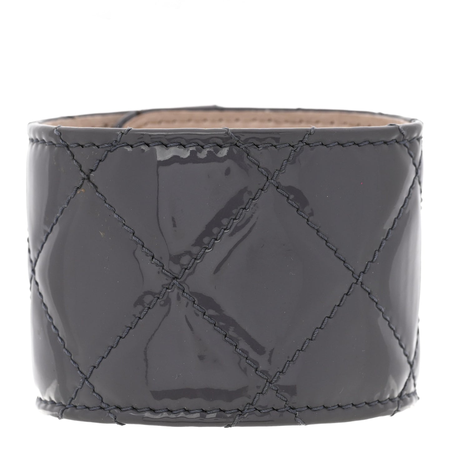 Quilted CC Turnlock Cuff Bracelet Grey