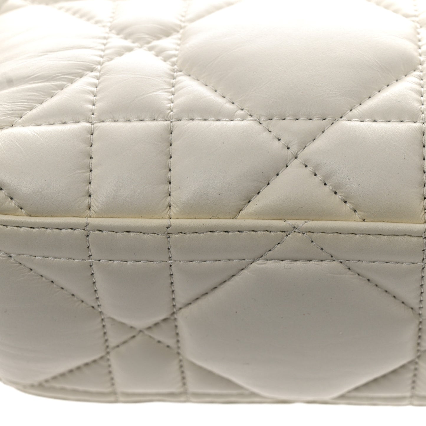 Calfskin Macrocannage Small Diortravel Nomad Pouch Latte