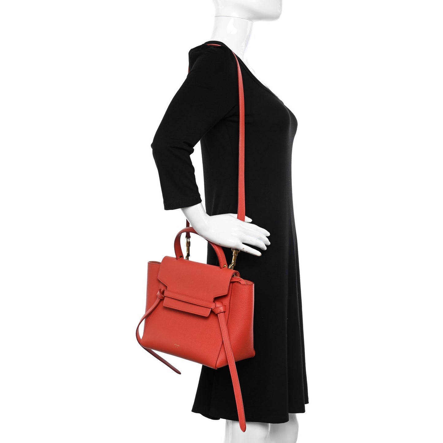Baby Grained Calfskin Micro Belt Bag Poppy