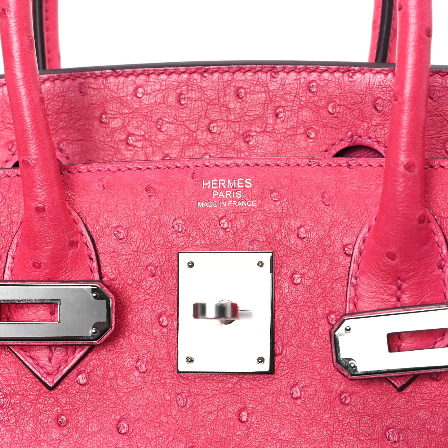 Ostrich Birkin 30 Rose Tyrien
