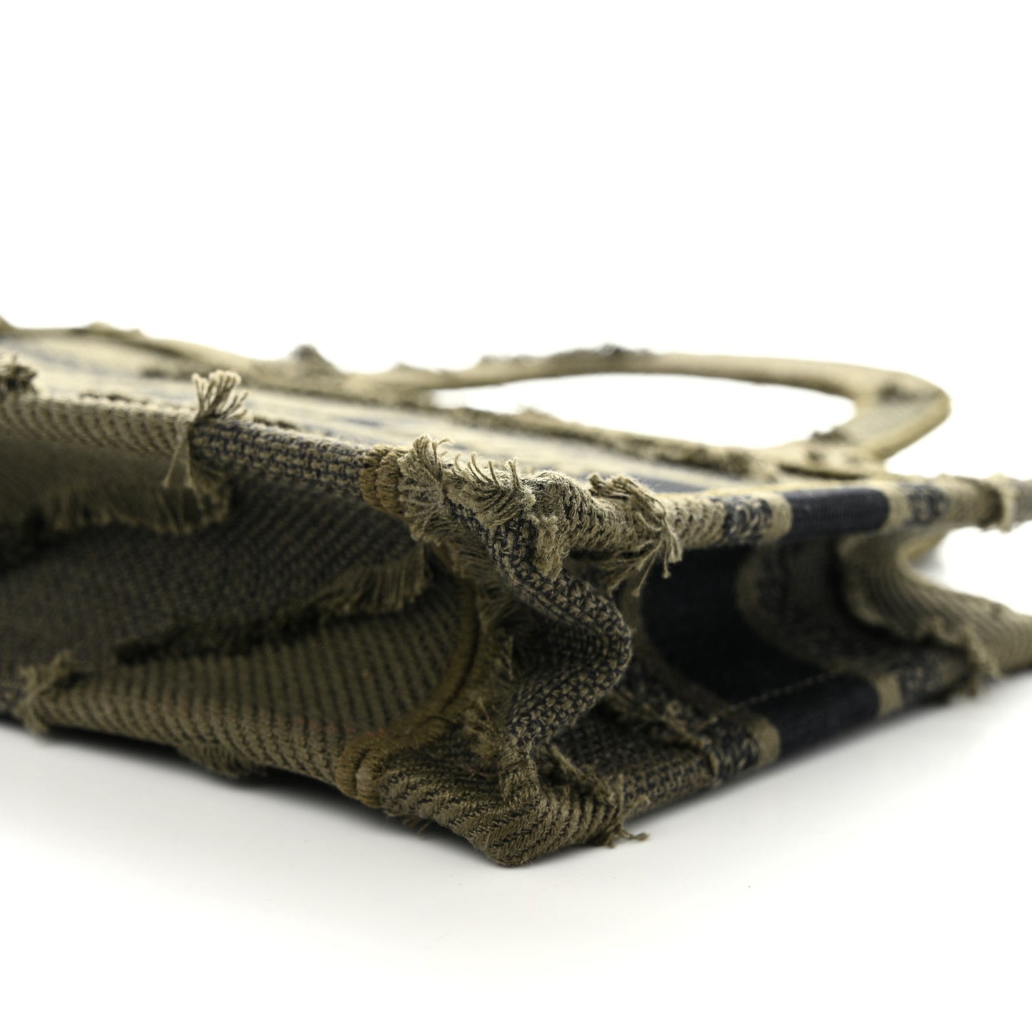 Canvas Embroidered Camouflage Mini Book Tote Green