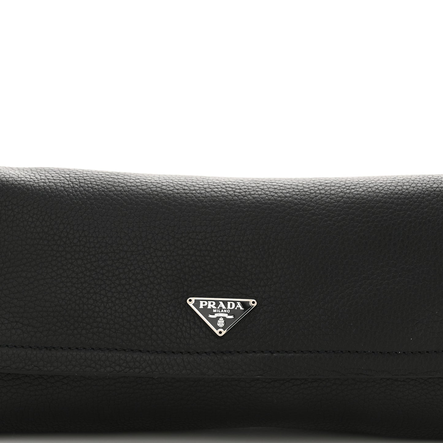 Vitello Daino Swing Flap Shoulder Bag Black