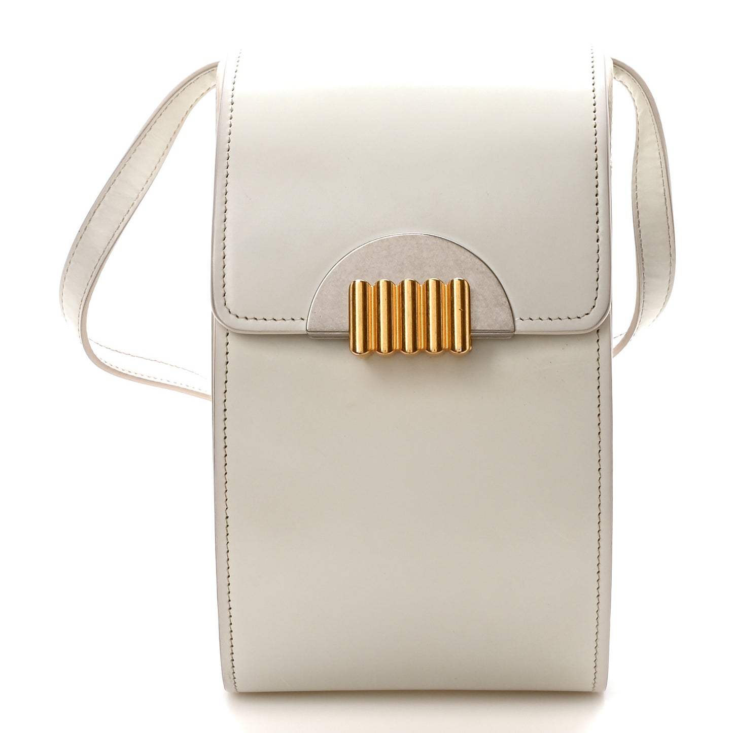 Box Calfskin Clutch White