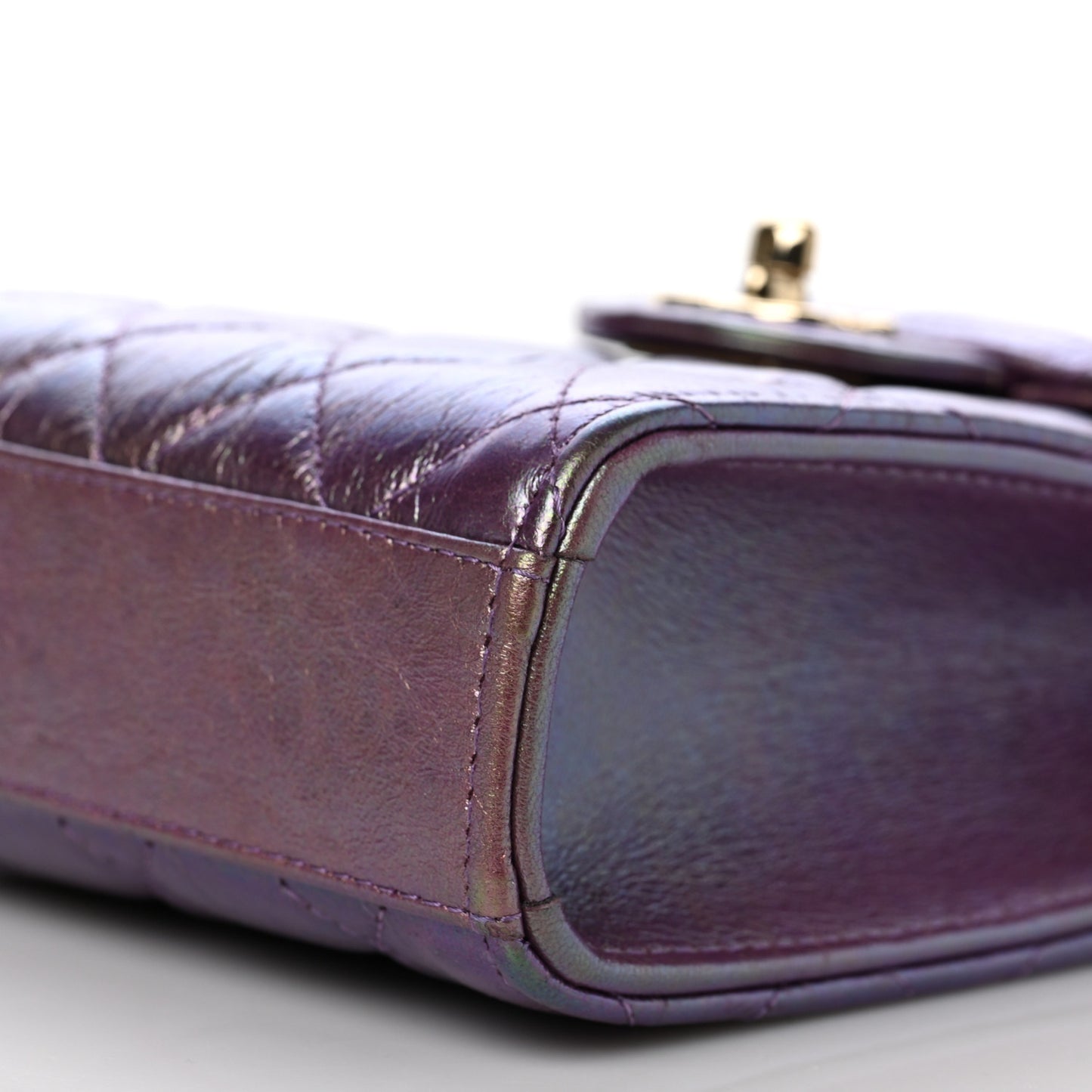 Iridescent Lambskin Quilted CC Phone Holder