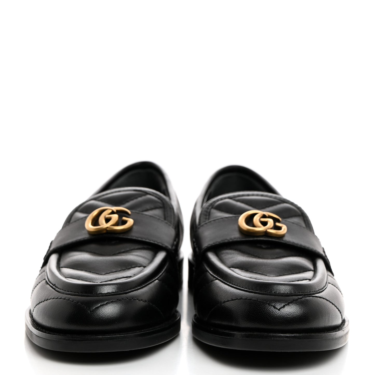 Nappa Matelasse Double G Marmont Loafers 35.5 Black