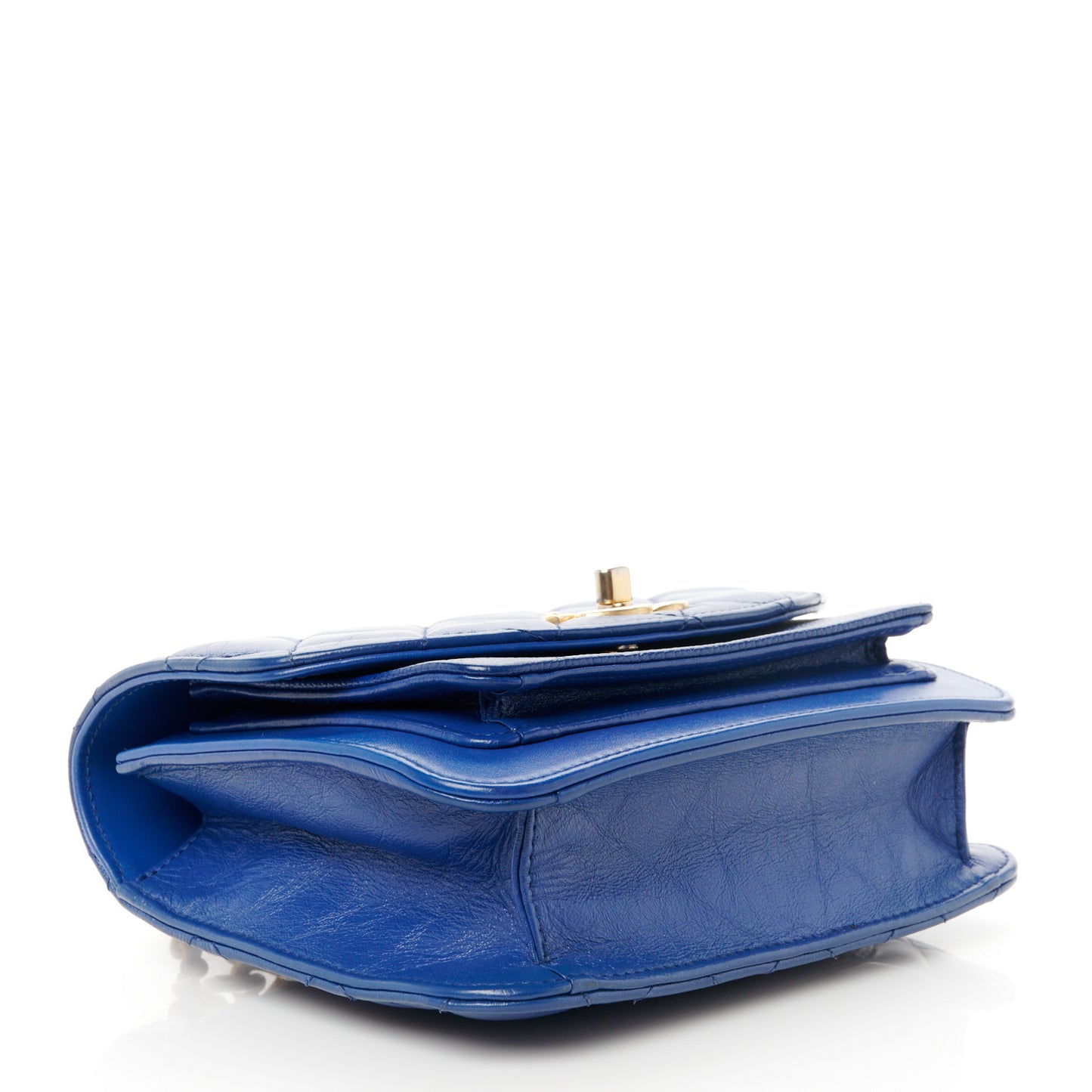 Calfskin Caviar Quilted Mini Chain Handle Flap Blue