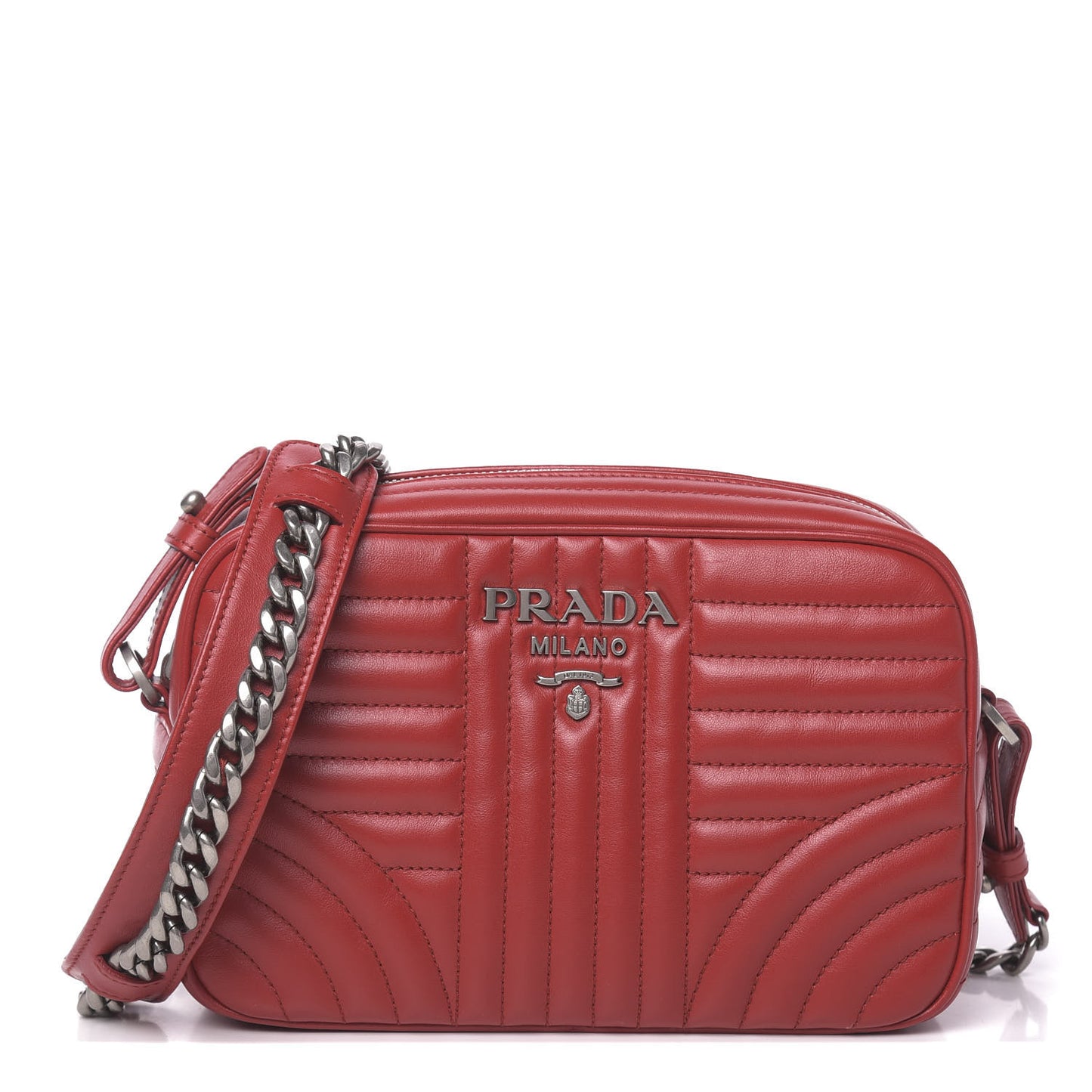 Soft Calfskin Diagramme Crossbody Bag Fuoco