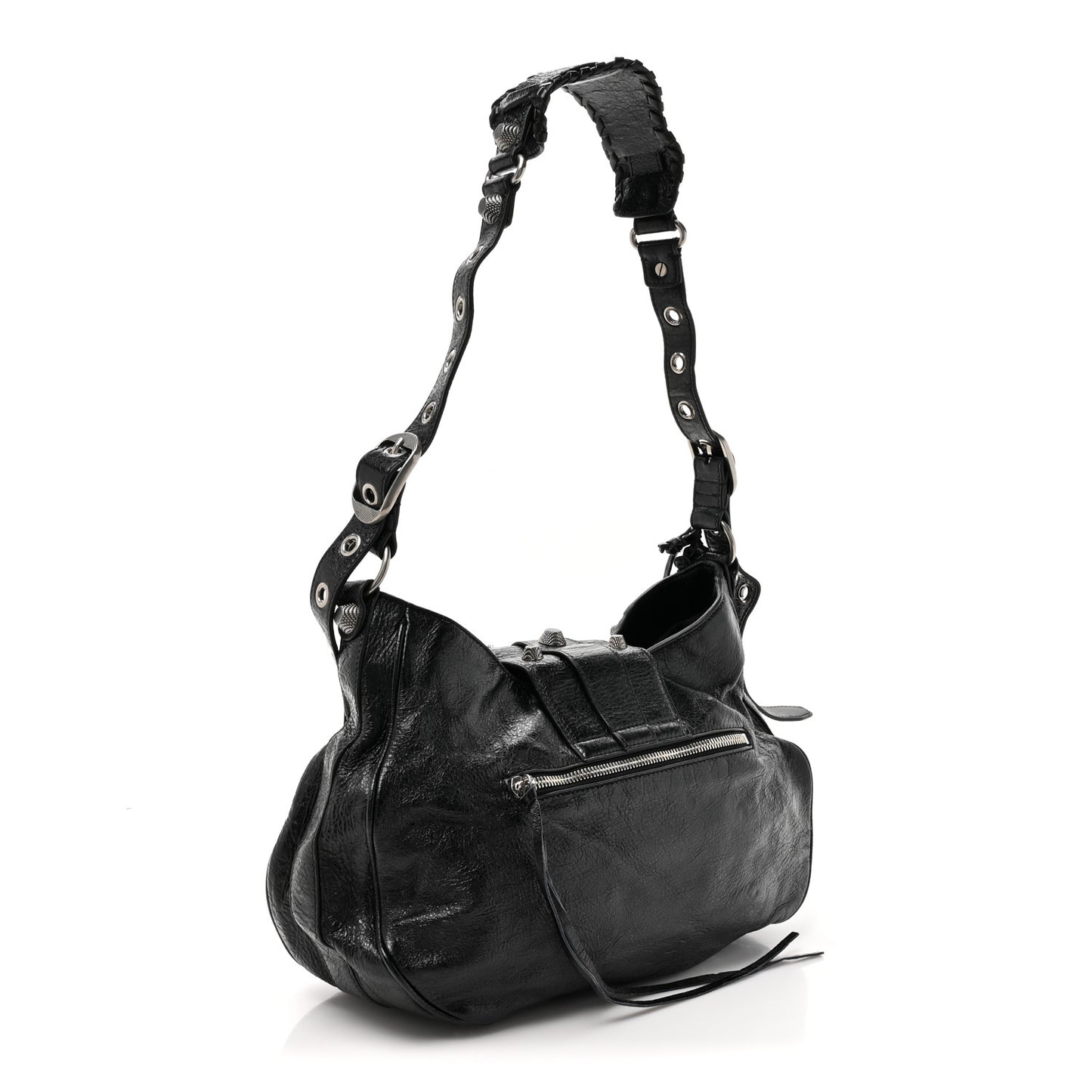 Agneau Arena Medium Le Cagole Shoulder Bag Black