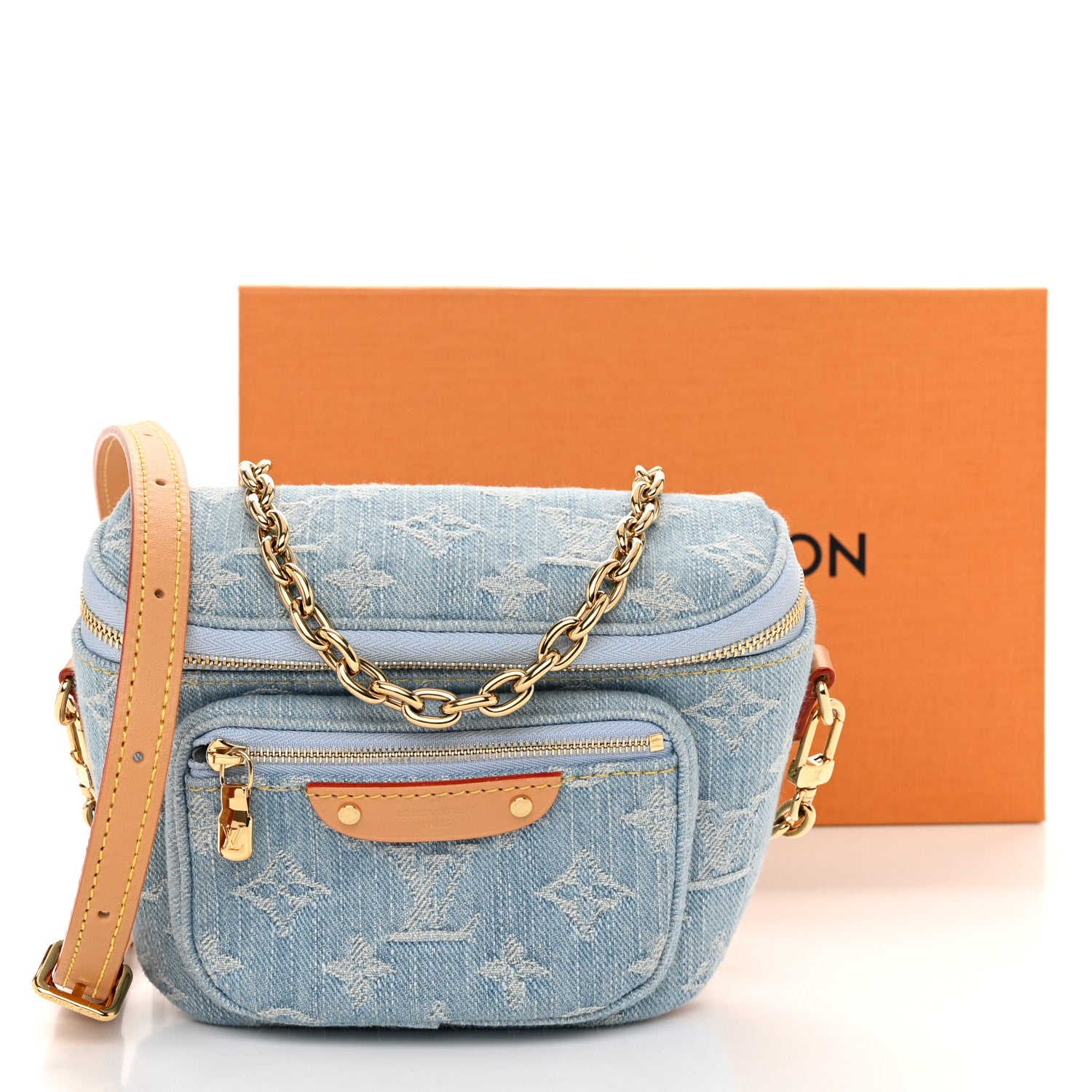 Louis Vuitton Monogram Denim Mini Bumbag Sky Blue 10 of 10