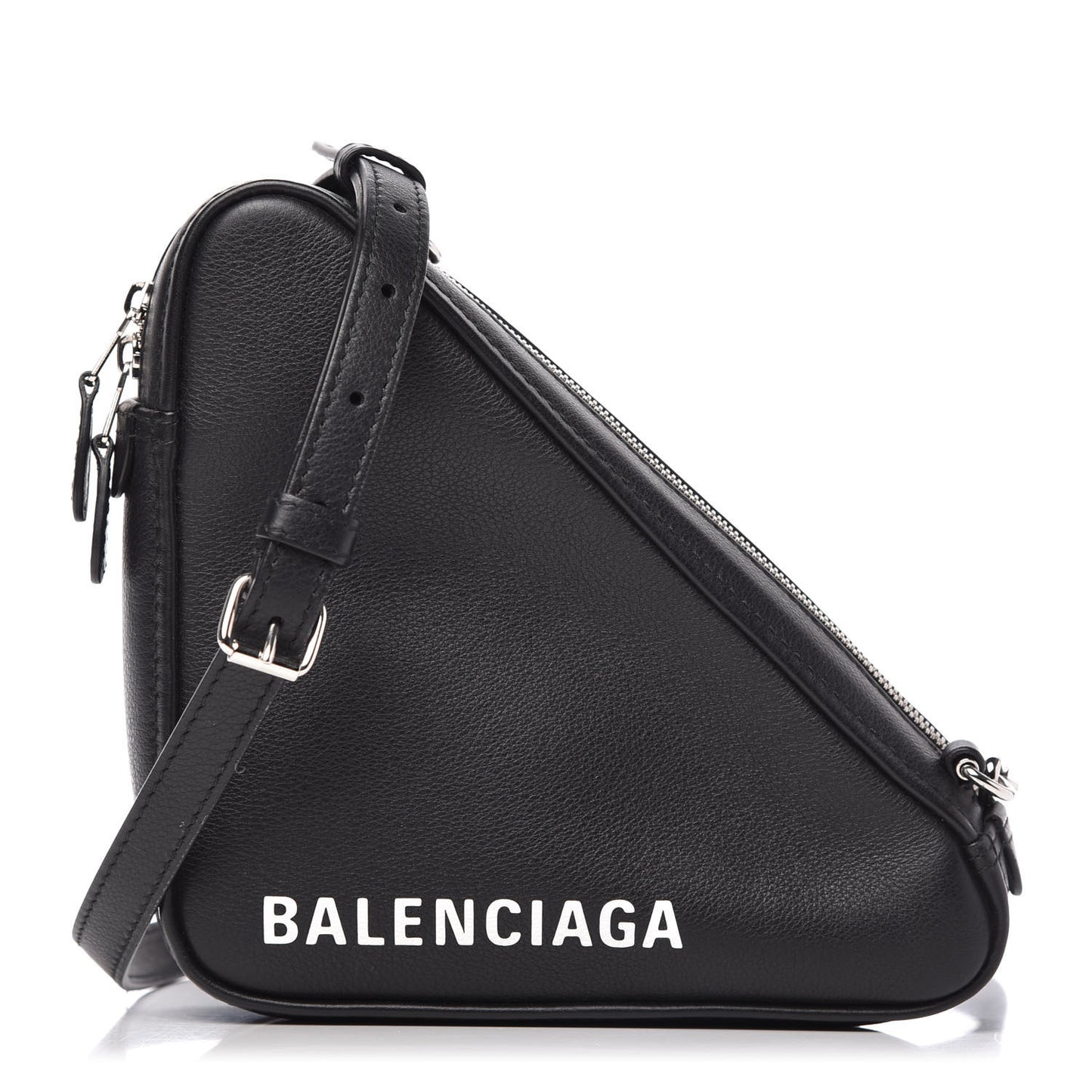 Calfskin Triangle Crossbody Bag Black