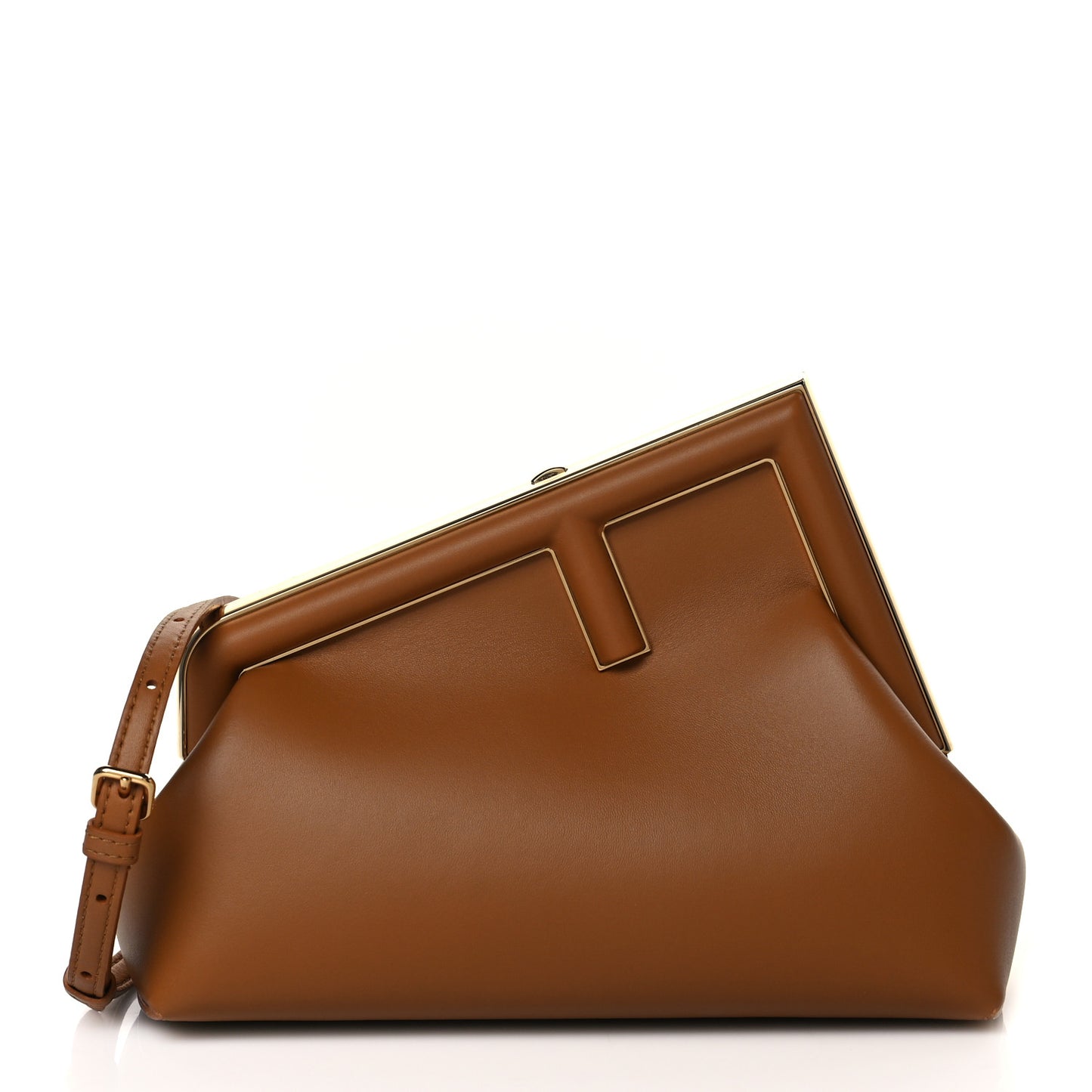 Shiny Nappa Small Fendi First Caramello