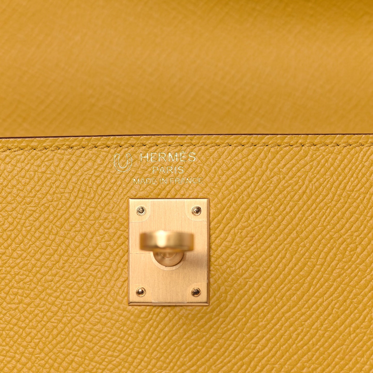 Epsom Horseshoe Kelly Sellier 25 Jaune Ambre Etoupe