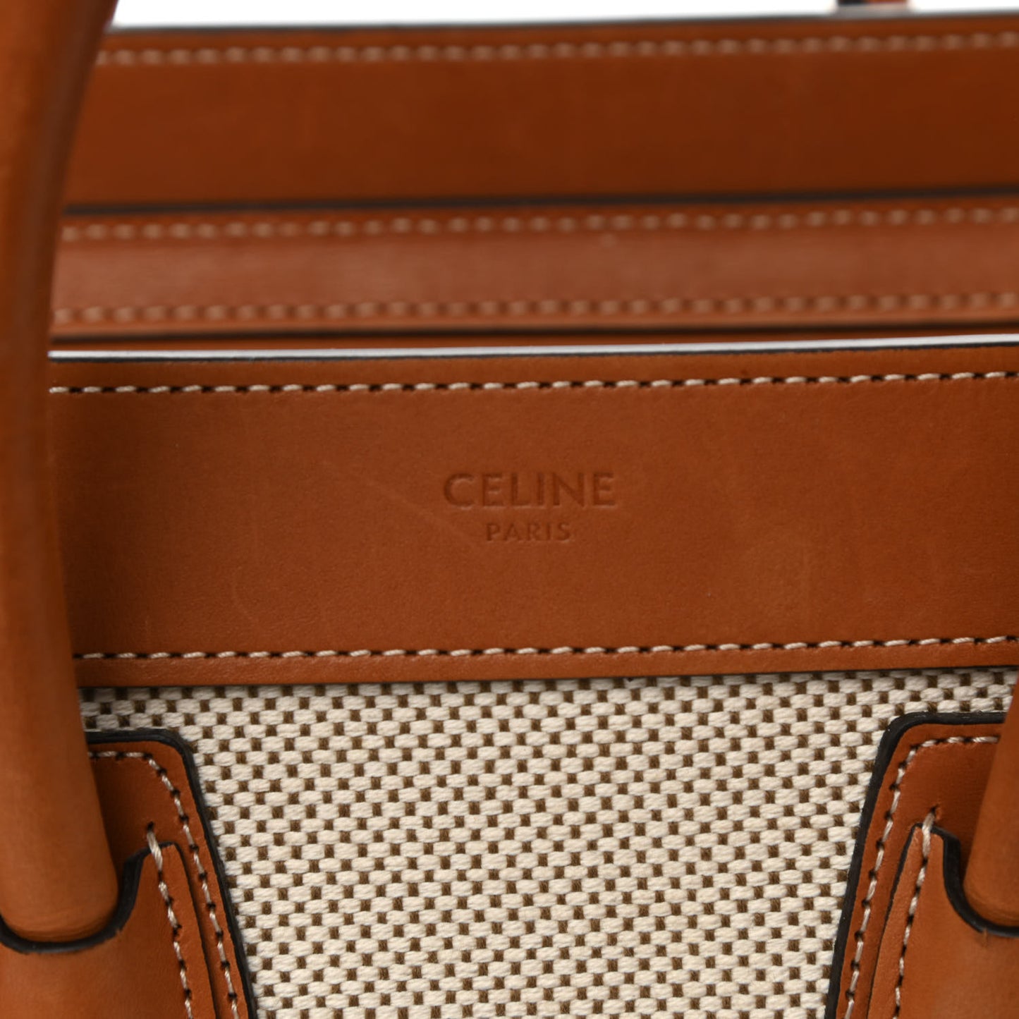 Textile Smooth Calfskin Nano Luggage Tan White