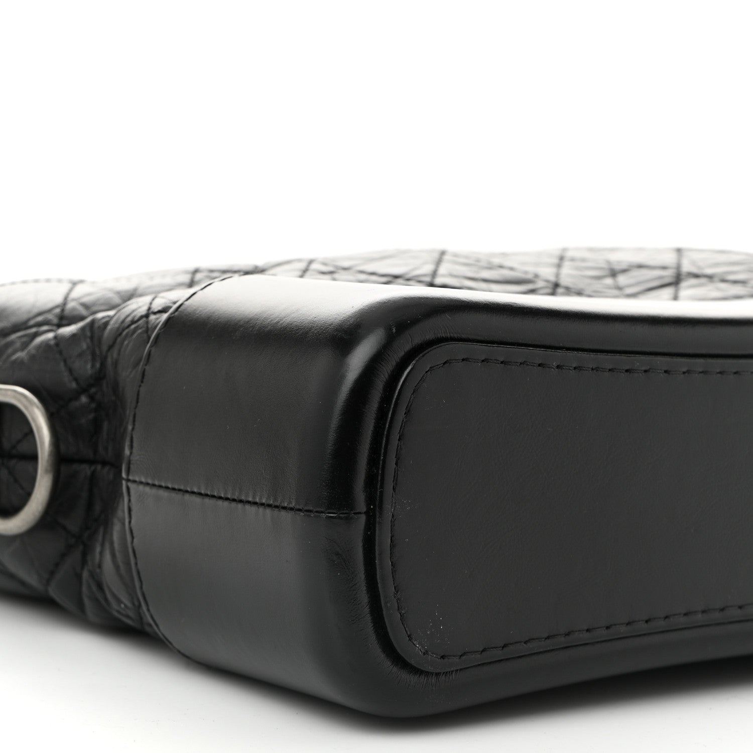 Chanel Aged Calfskin Quilted Small Gabrielle Logo Hobo Black 9 of 11