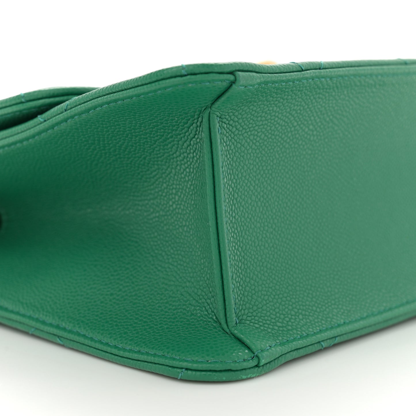 Caviar Quilted Mini CC Flap Green