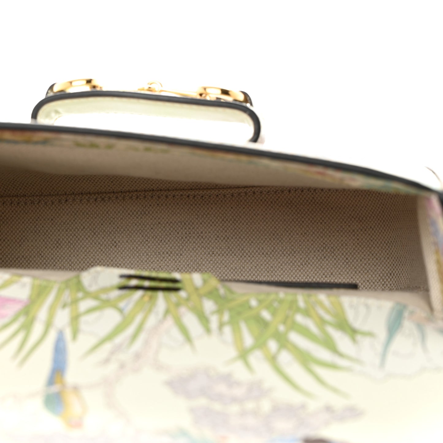 New Shangai Calfskin Tiger Savanah Web Mini Horsebit 1955 Shoulder Bag Chalky White Multicolor