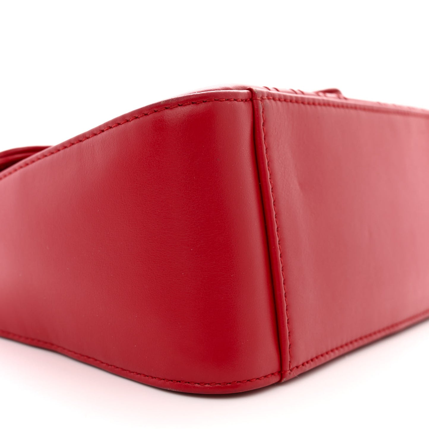 Calfskin Matelasse Mini GG Marmont Top Handle Shoulder Bag Hibiscus Red
