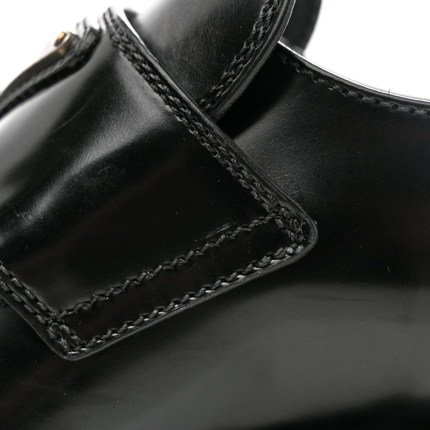 Prada Spazzolato Metal Triangle Logo 50mm Loafers 39 Black 11 of 13