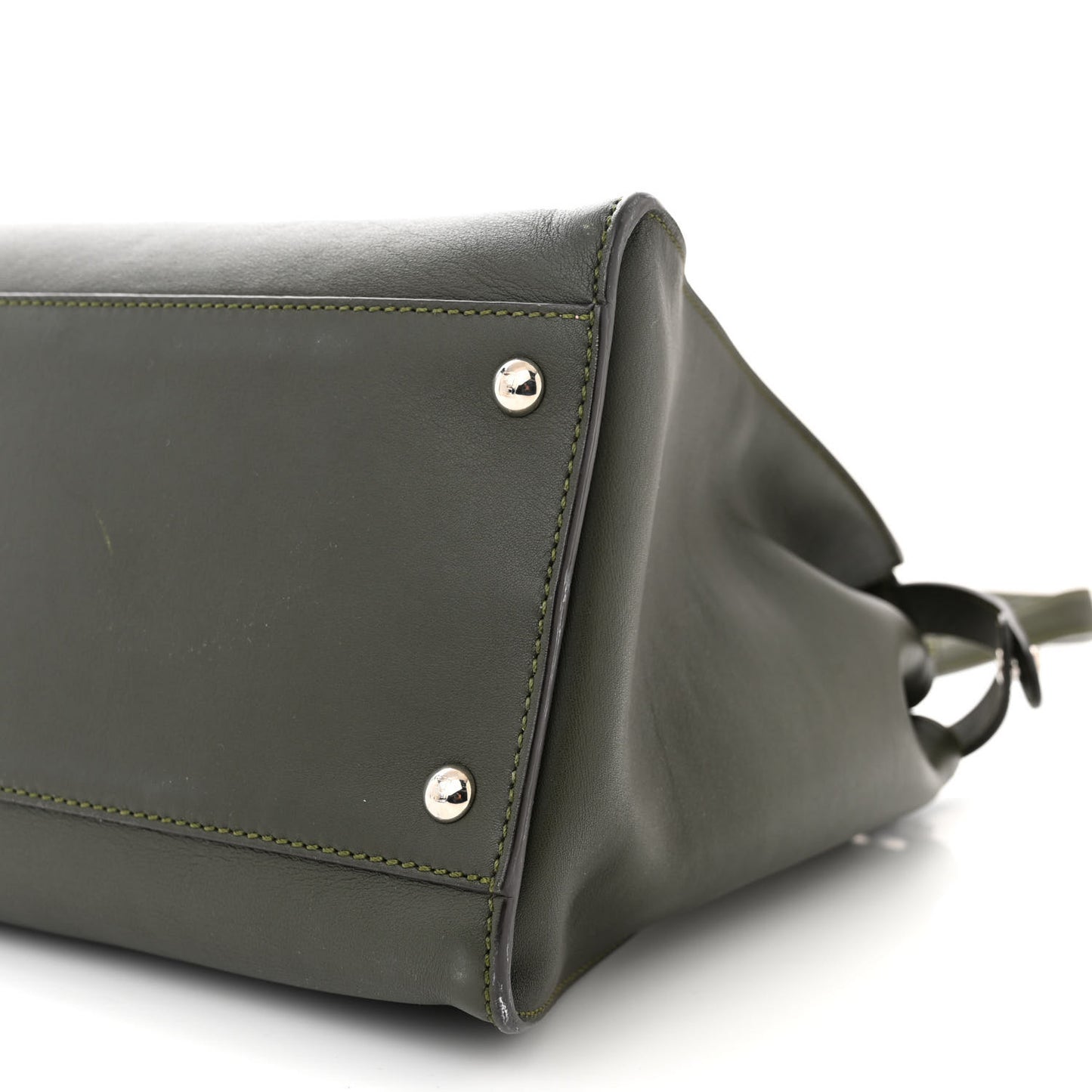 Vitello Seta Shiny Nappa Large Peekaboo Iconic Satchel Verde Prato