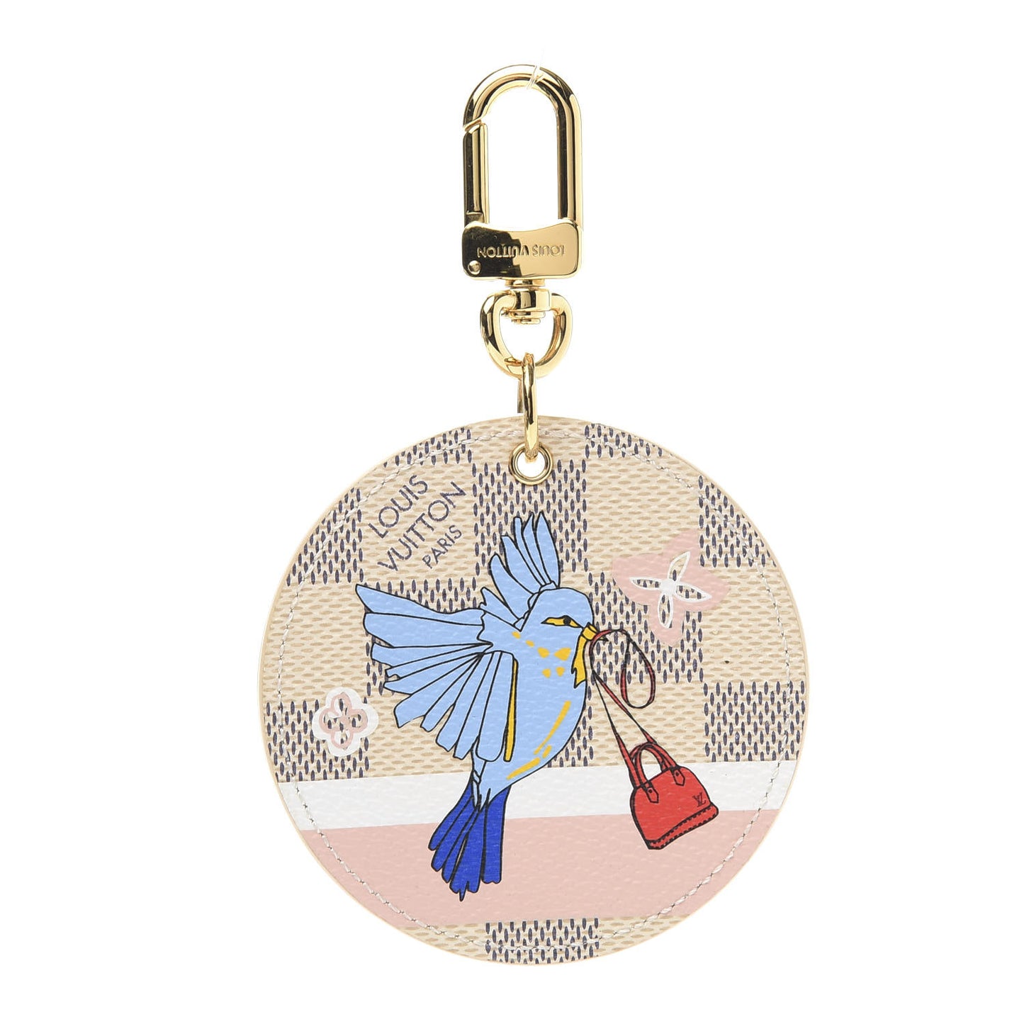 Damier Azur 2018 Christmas Animation Bag Charm Key Ring