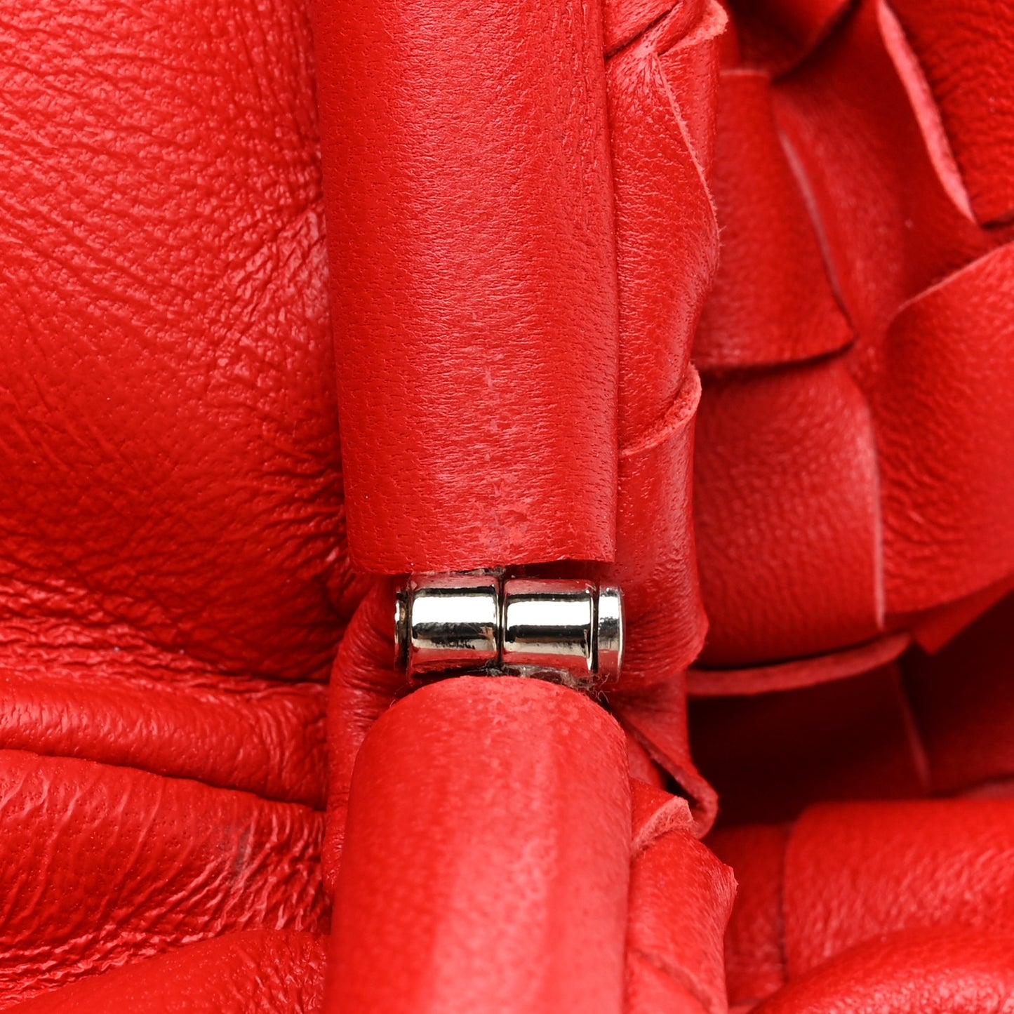 Nappa Maxi Intrecciato The Pouch Oversized Clutch Bright Red