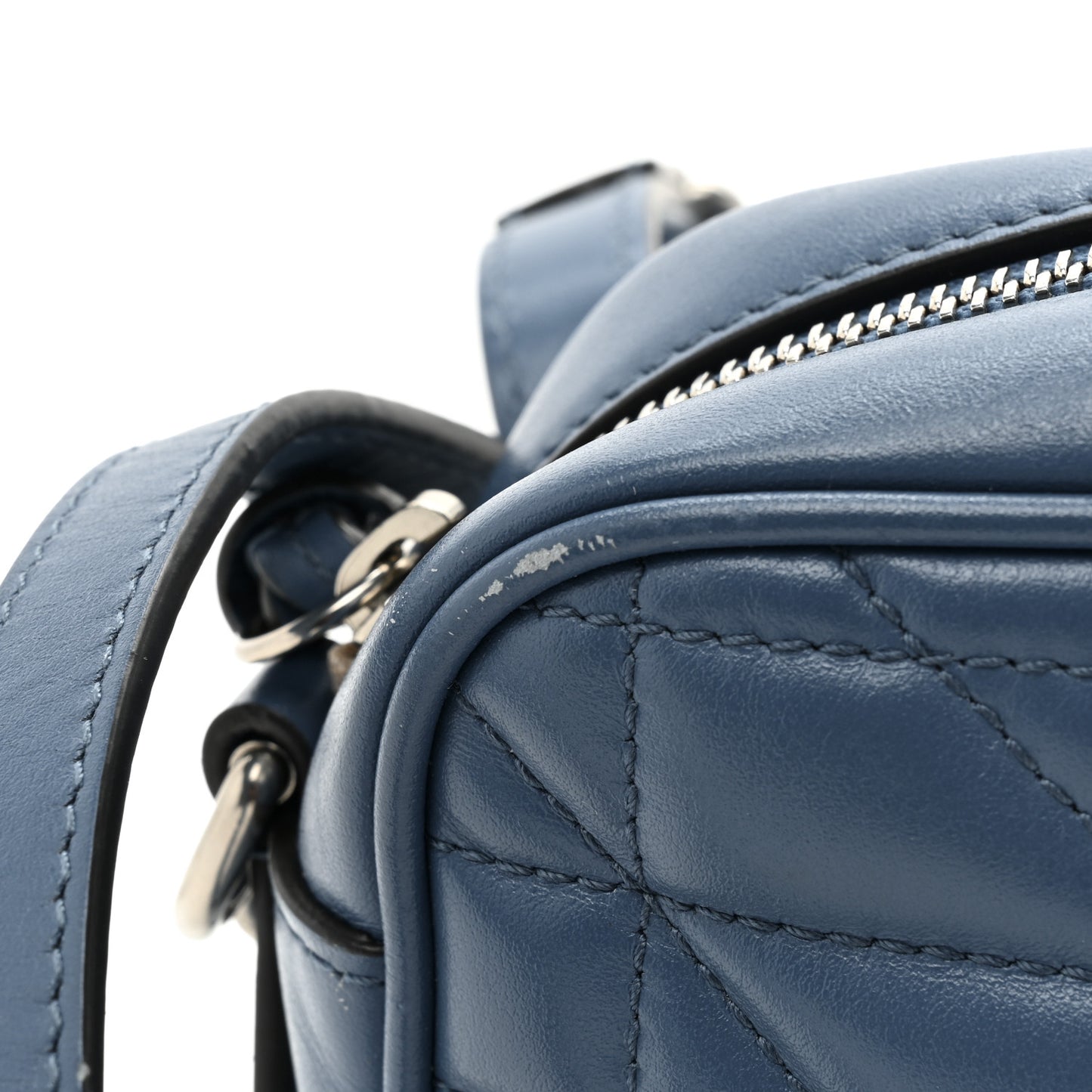 Calfskin Matelasse Aria Mini GG Marmont Chain Shoulder Bag Clear Blue