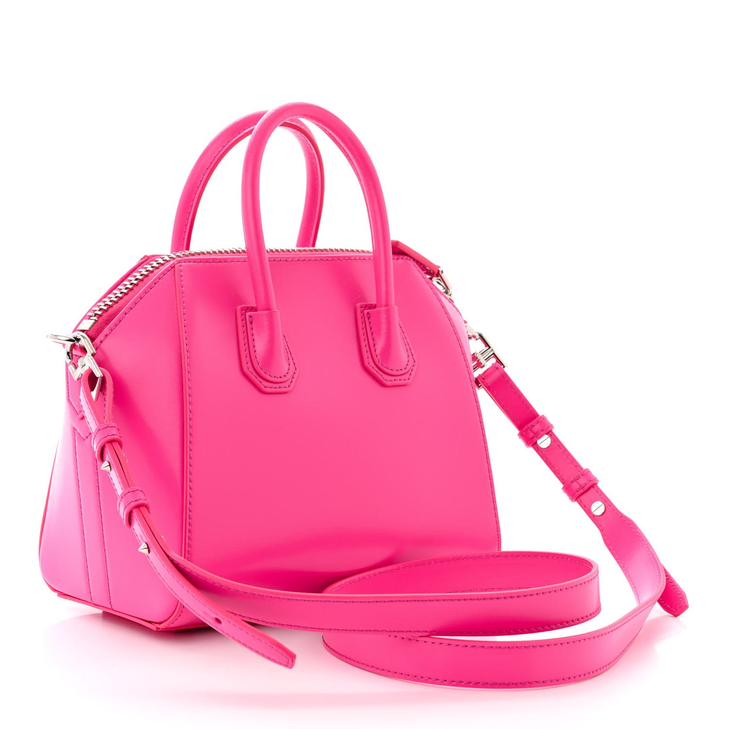 Shiny Lord Calfskin Mini Antigona Shocking Pink