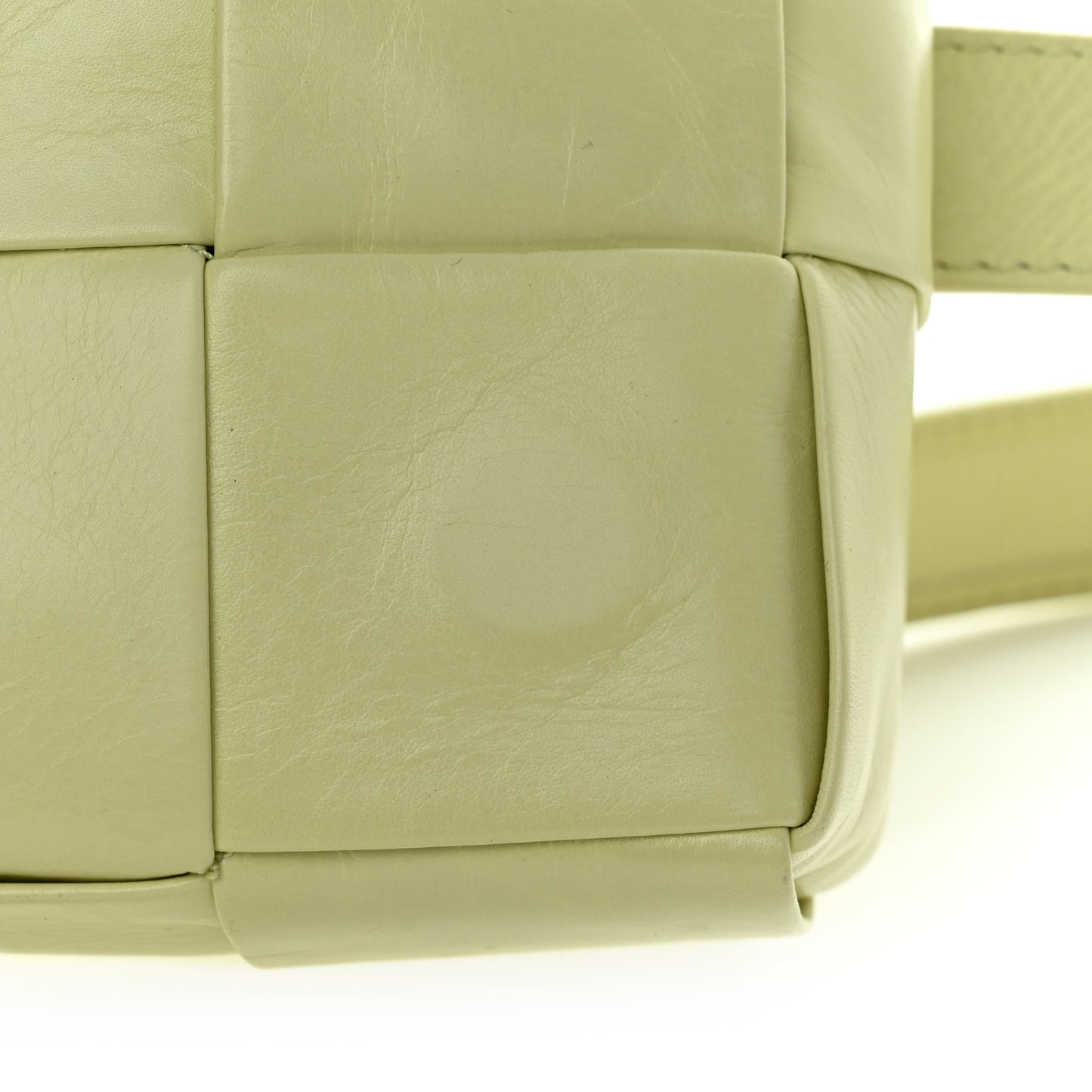 Paper Calfskin Intrecciato Cassette Belt Bag Lemon Washed