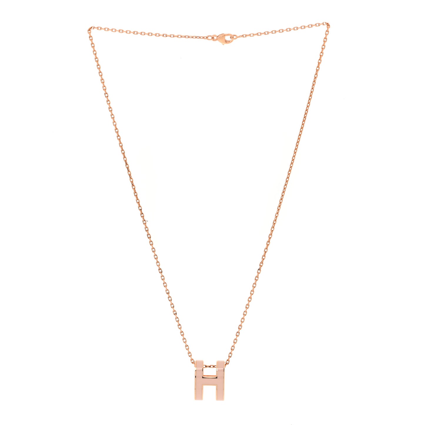 Lacquered Rose Gold Pop H Pendant Necklace Rose Dragee