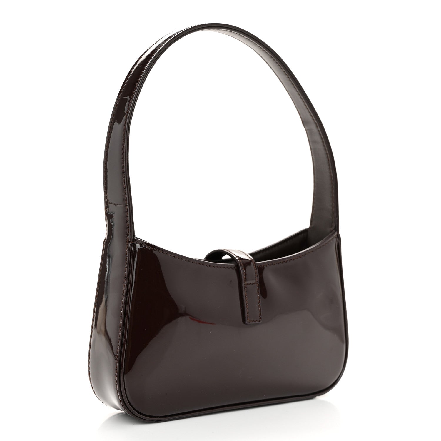 Saint Laurent Patent Calfskin Le 5 A 7 Mini Hobo Spicy Chocolate 3 of 10