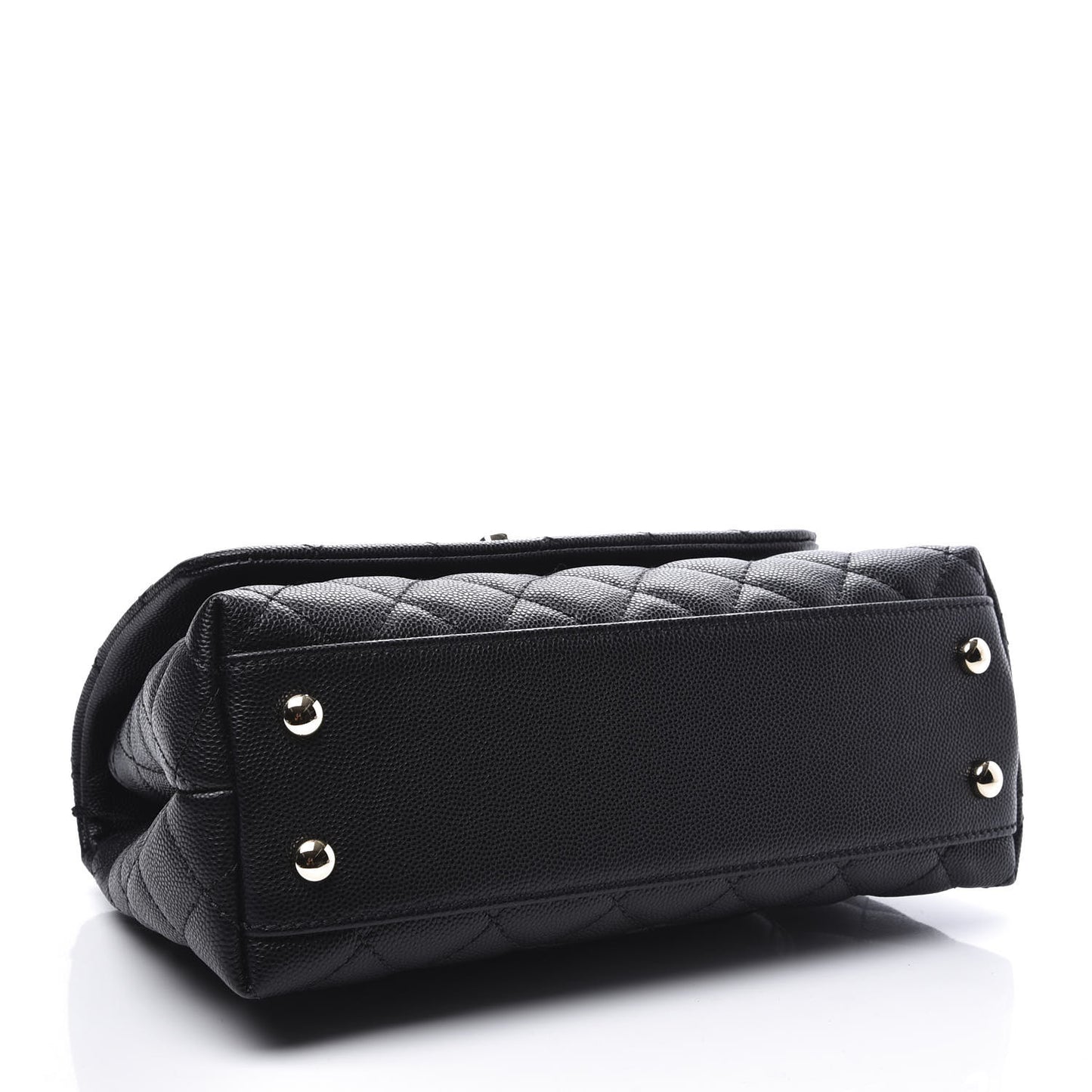Caviar Quilted Mini Coco Handle Flap Black