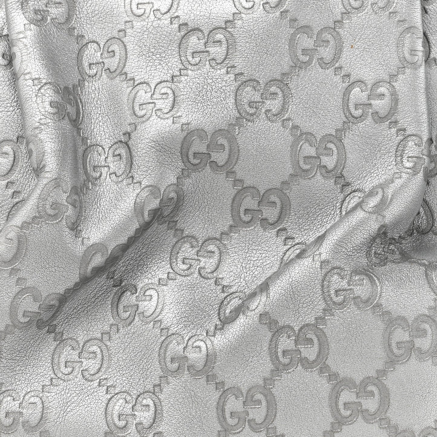 Metallic Guccissima Medium Sukey Tote Silver