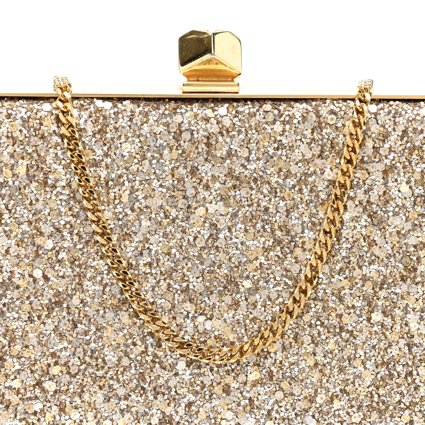 Coarse Glitter Celeste Clutch Antique Gold