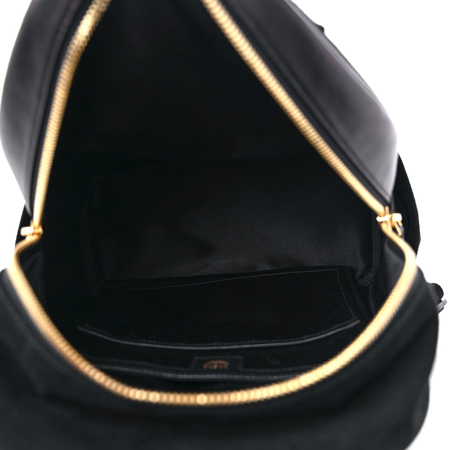 Suede Crystal Victory Patch Backpack Black