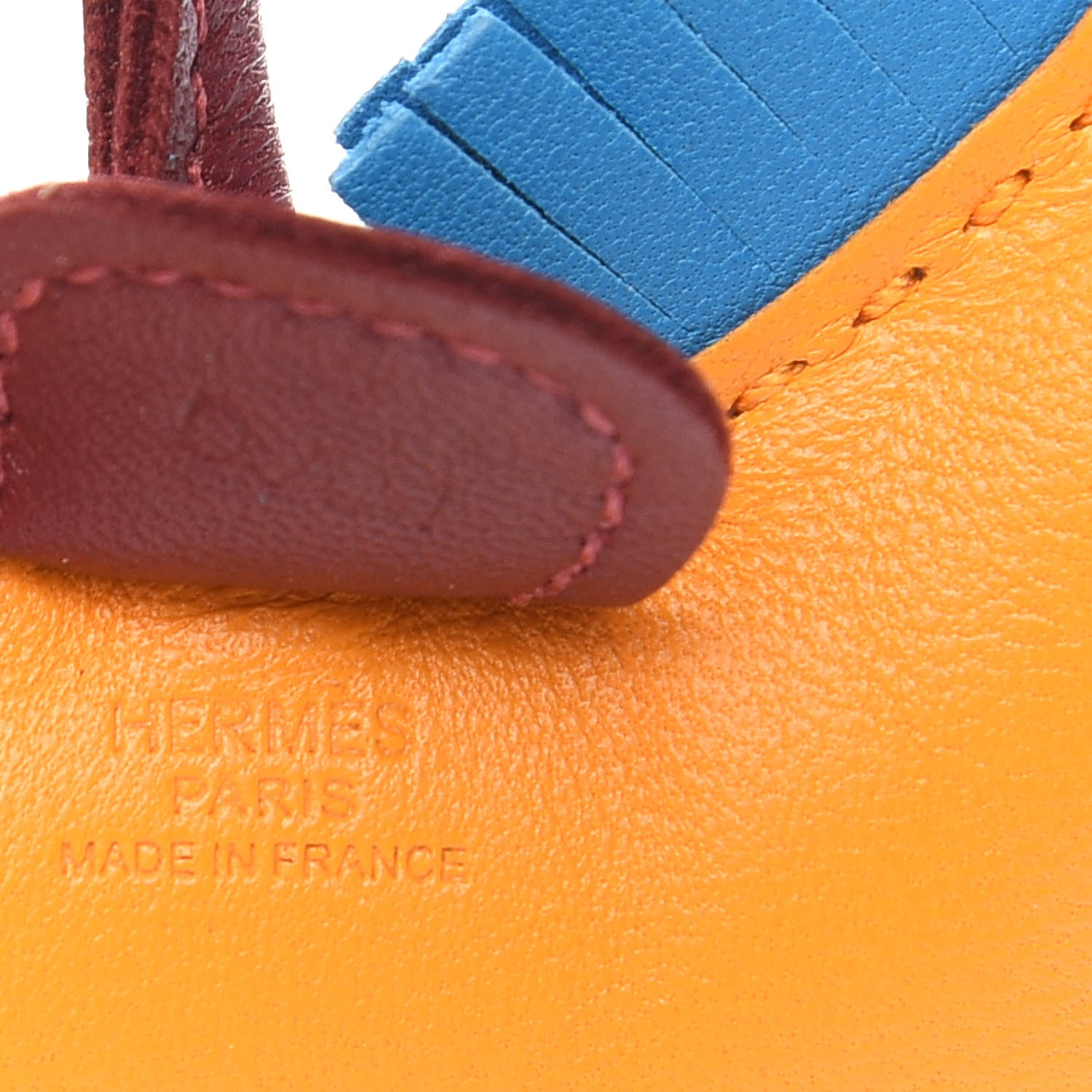 Hermes Milo Lambskin Grigri Rodeo Horse Bag Charm PM Jaune D'Or Bleu Zanzibar Rouge H 4 of 6