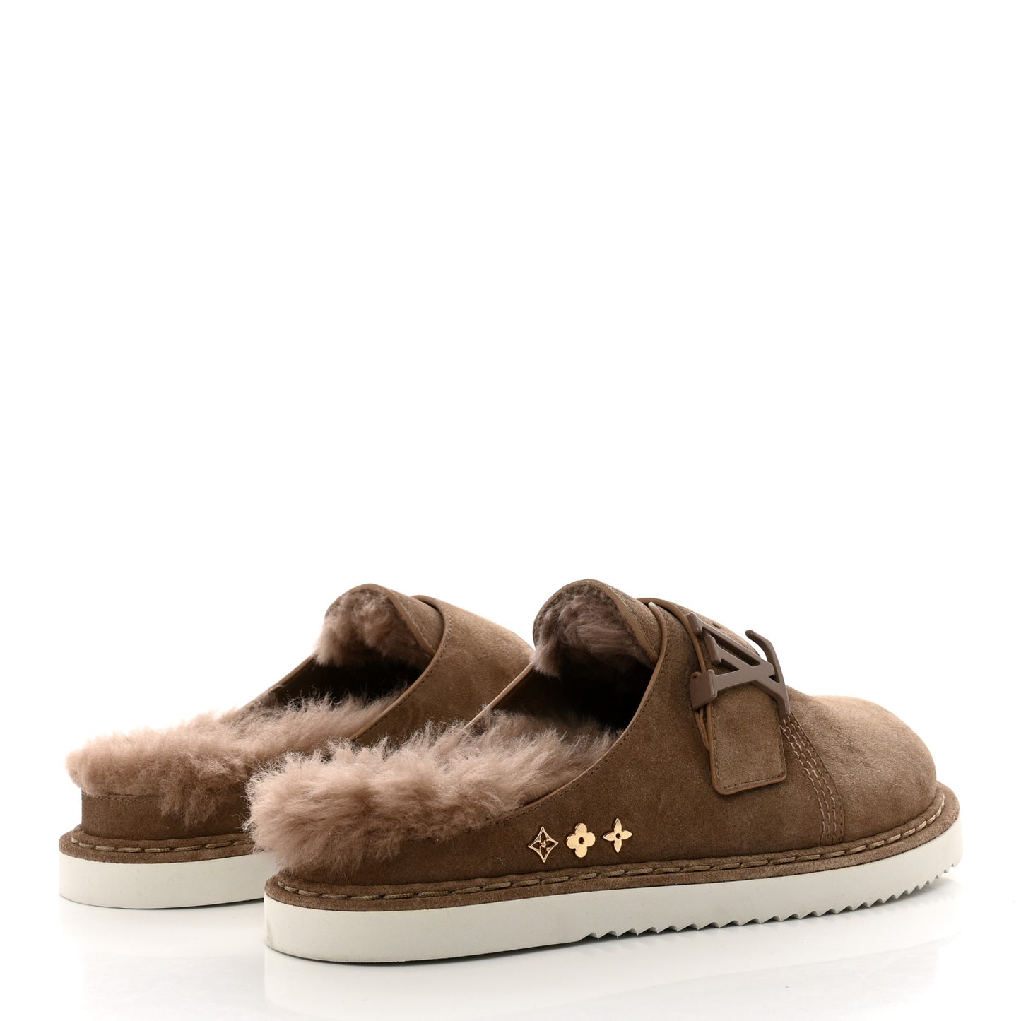 Monogram Fur LV Easy Mule 6 Brown